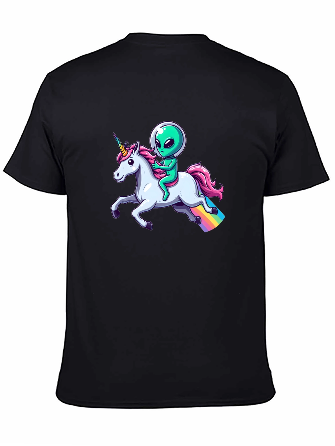 Alien Riding Unicorn Graphic T-Shirt