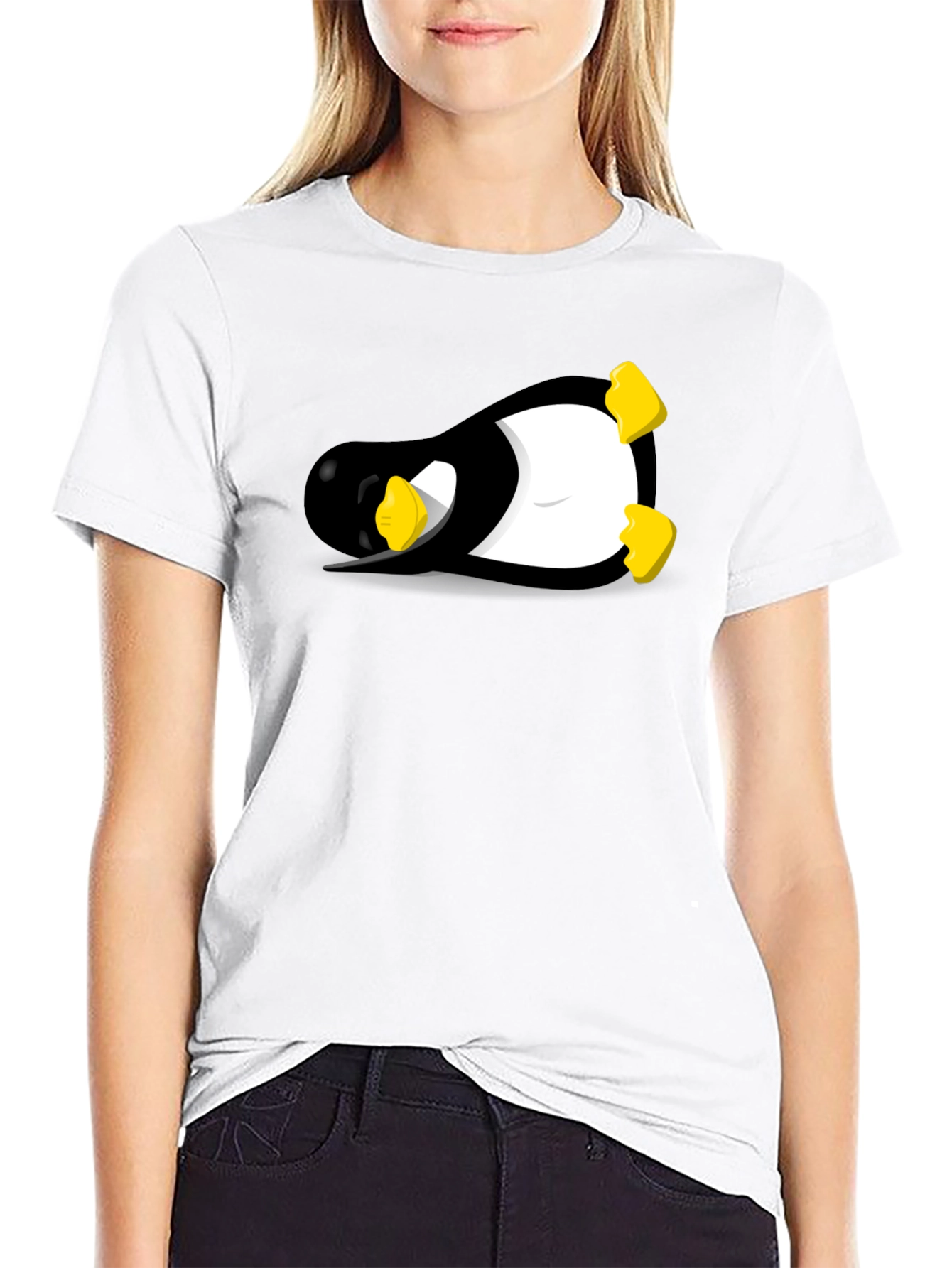 Linux Tux Penguin Black Graphic Tee