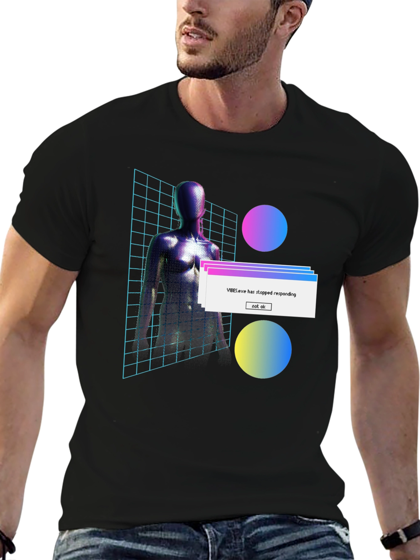 Vaporwave Aesthetic T-Shirt - VIBES.exe Not Responding