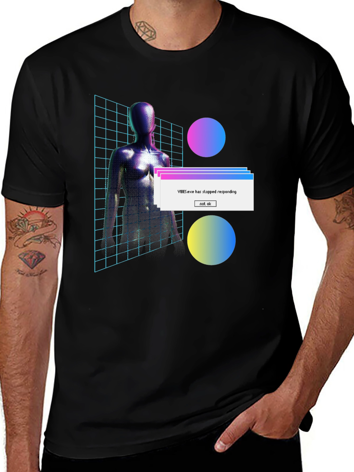 Vaporwave Aesthetic T-Shirt - VIBES.exe Not Responding