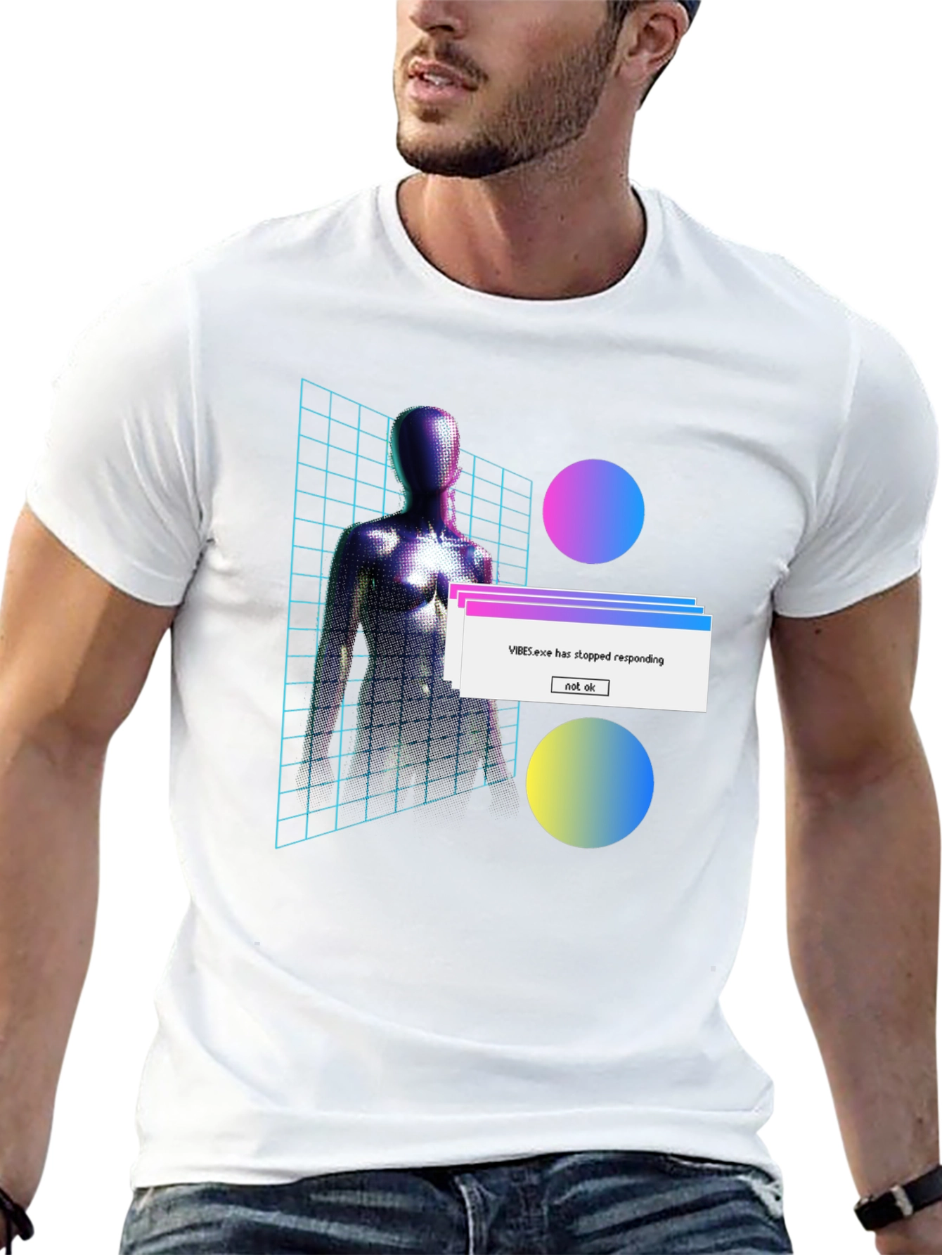 Vaporwave Aesthetic T-Shirt - VIBES.exe Not Responding