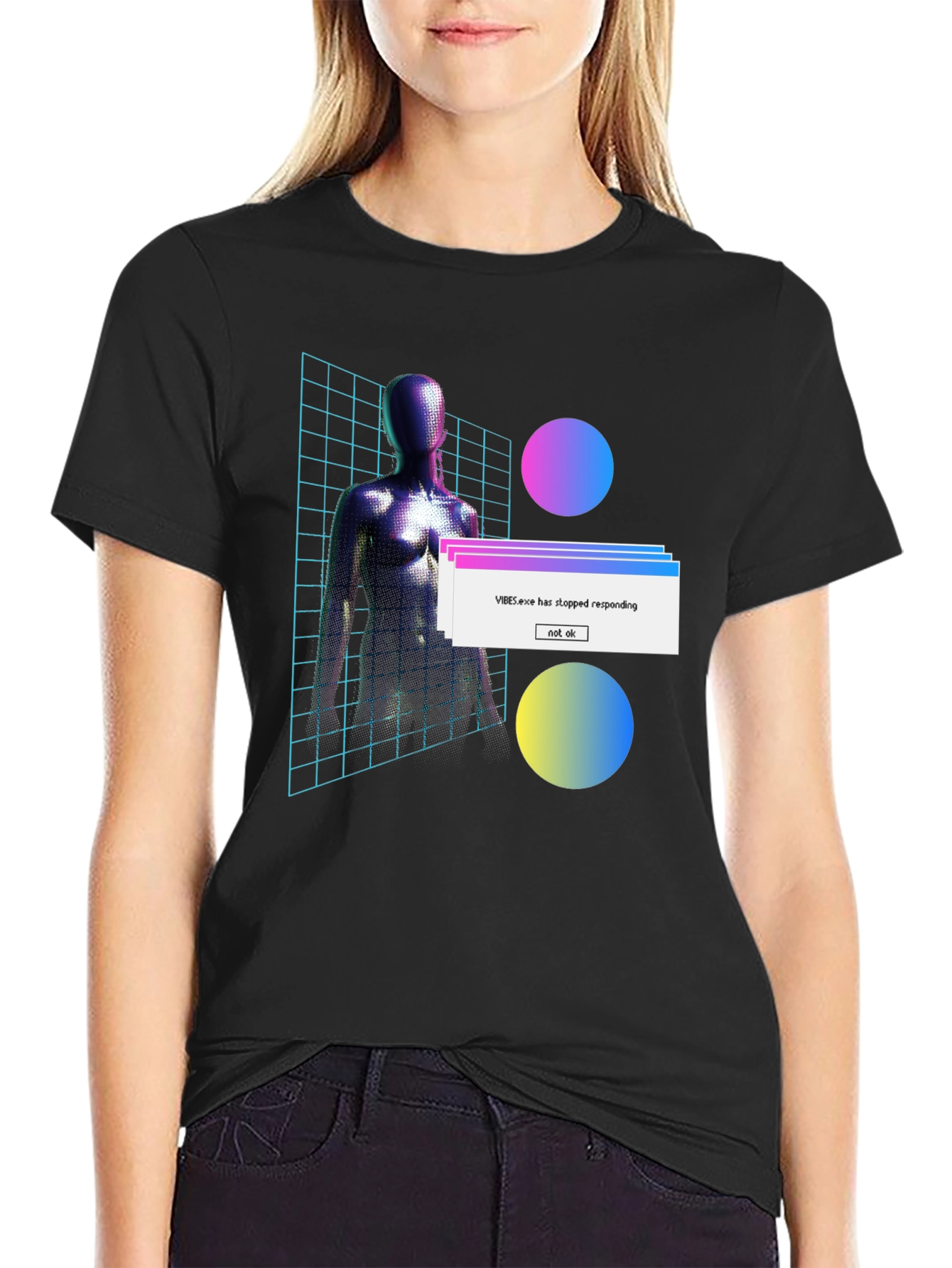 Vaporwave Aesthetic T-Shirt - VIBES.exe Not Responding