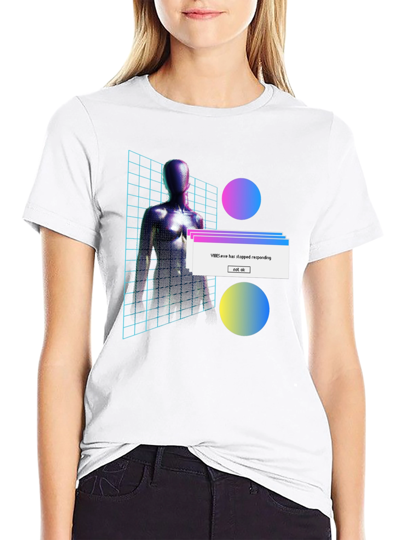 Vaporwave Aesthetic T-Shirt - VIBES.exe Not Responding