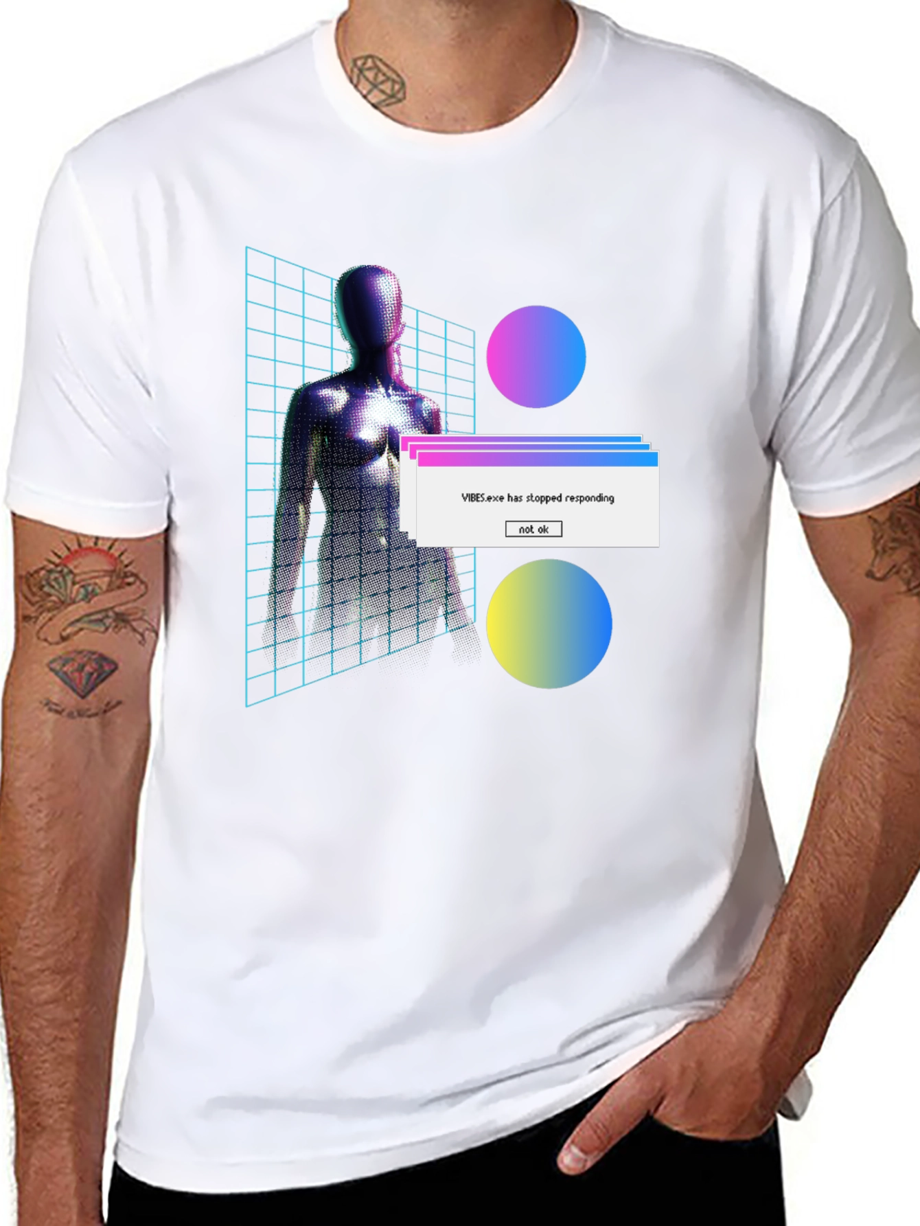 Vaporwave Aesthetic T-Shirt - VIBES.exe Not Responding