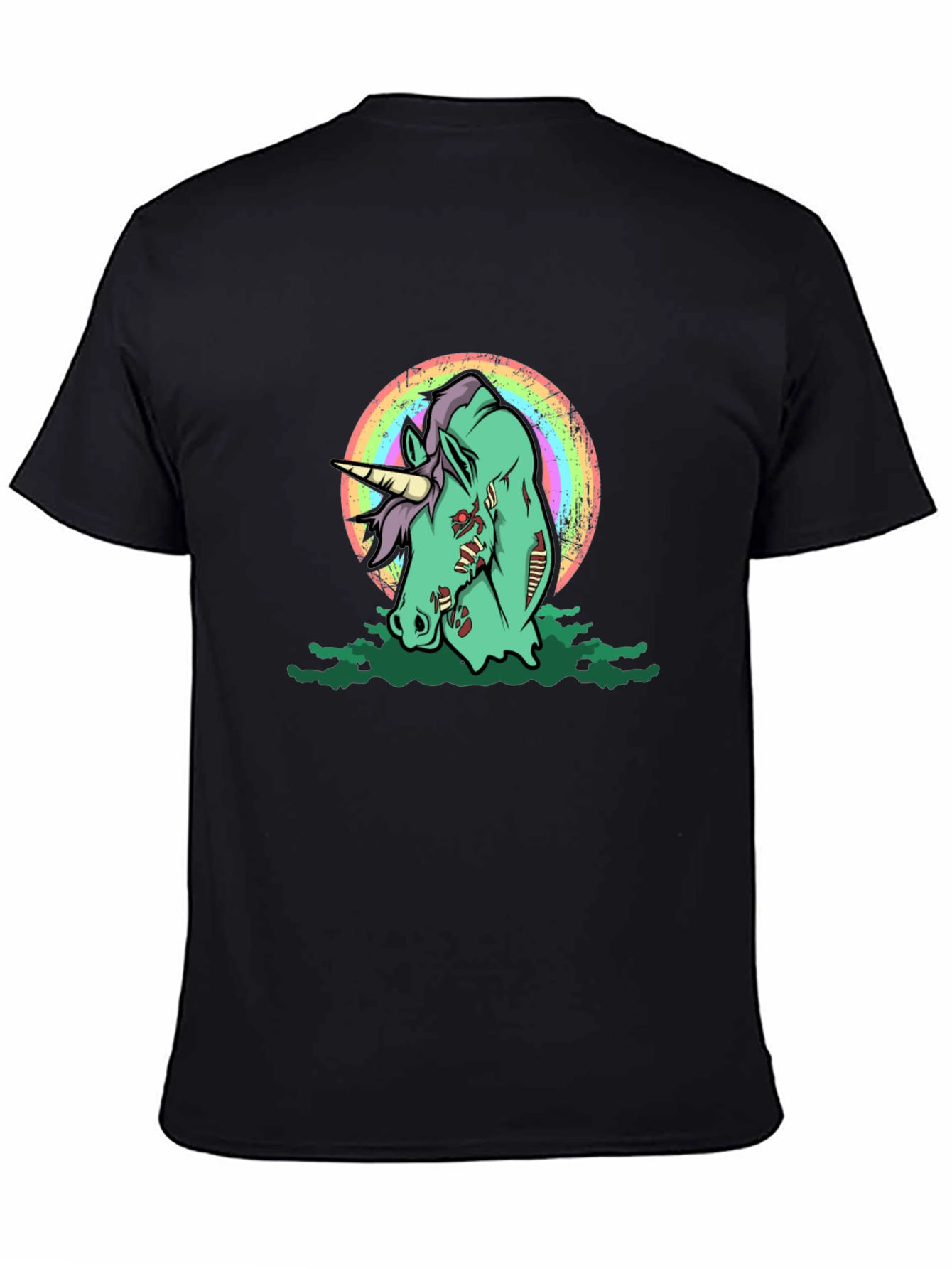 Zombie Unicorn Graphic T-Shirt - Black
