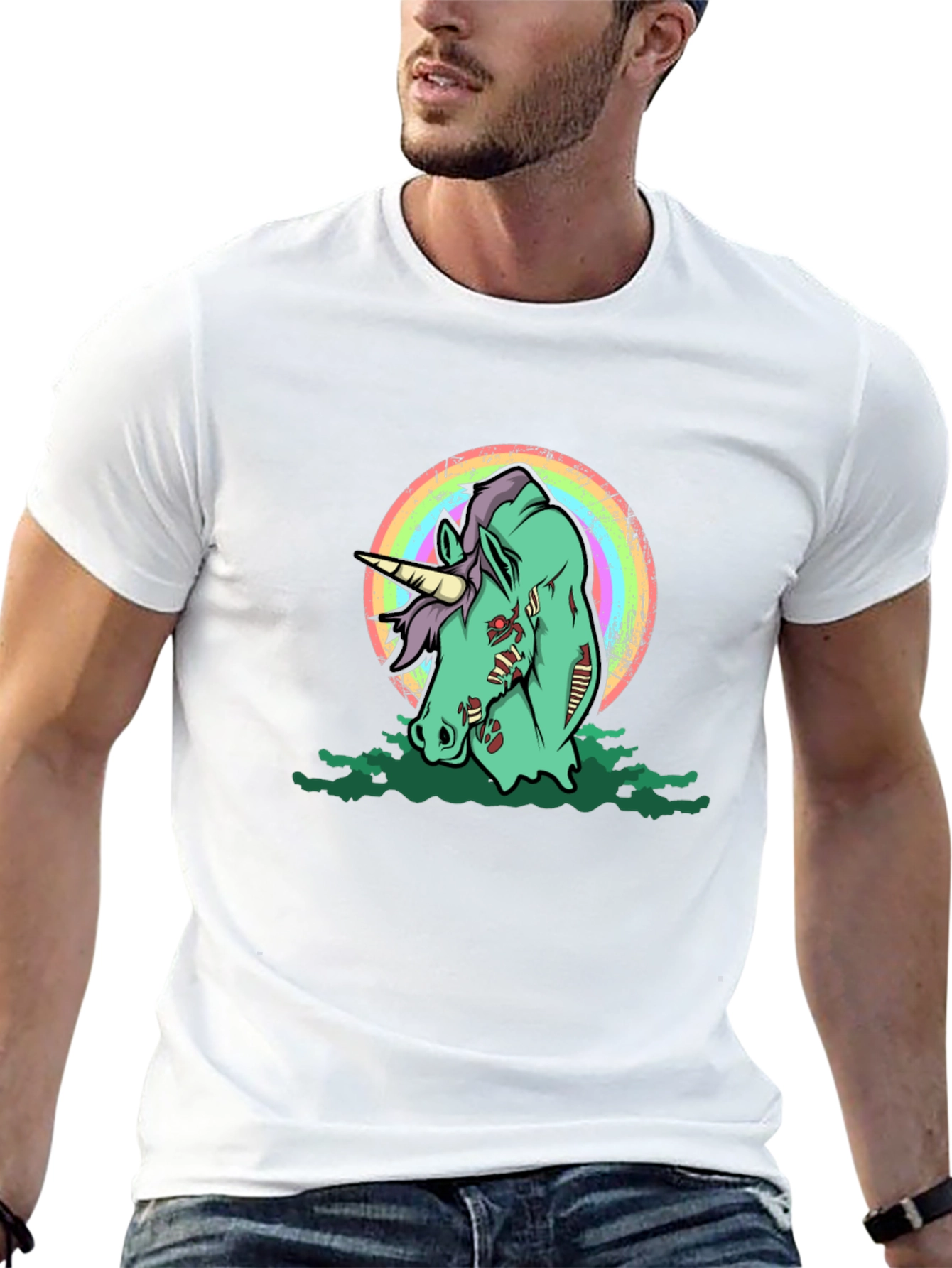 Zombie Unicorn Graphic T-Shirt - Black
