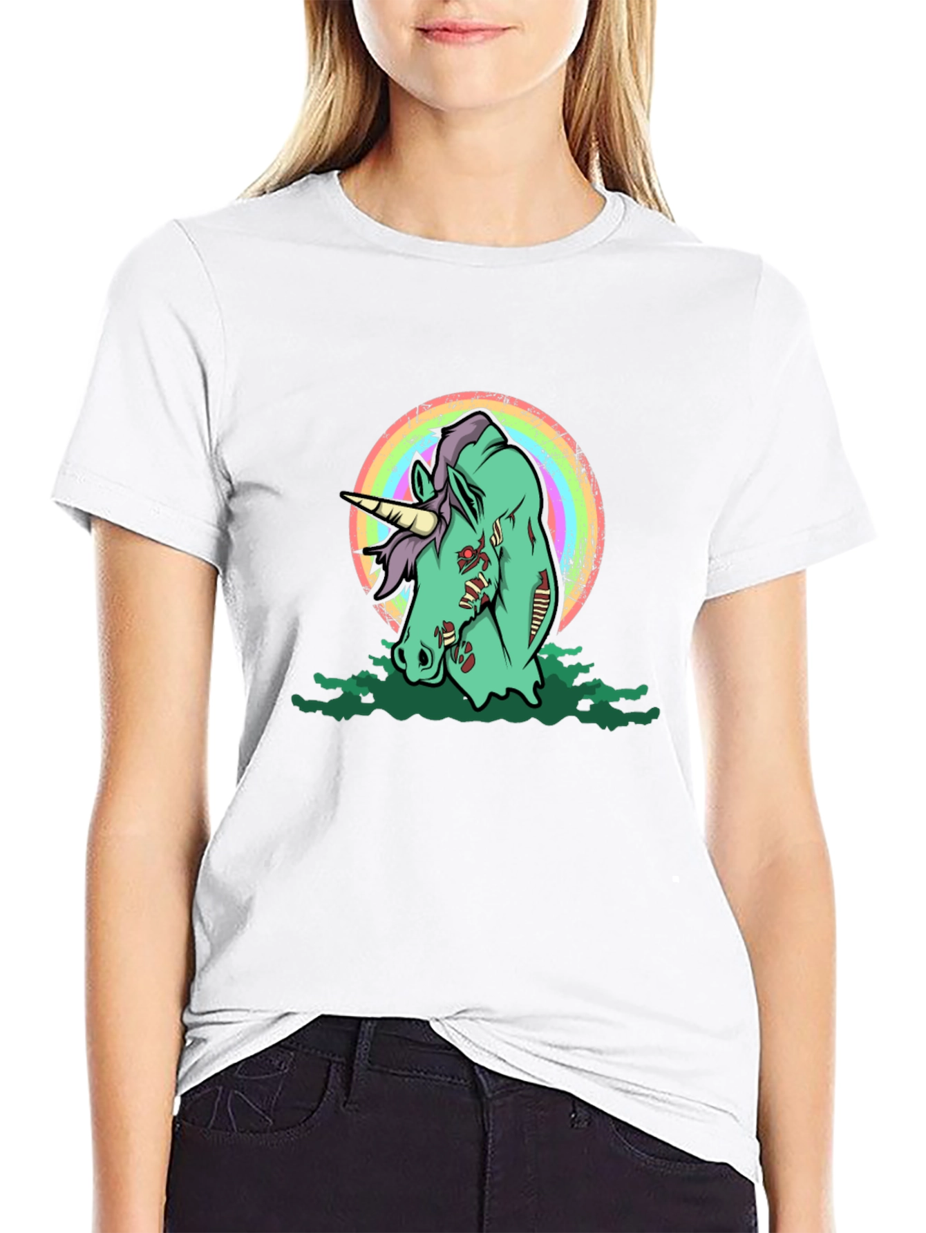 Zombie Unicorn Graphic T-Shirt - Black