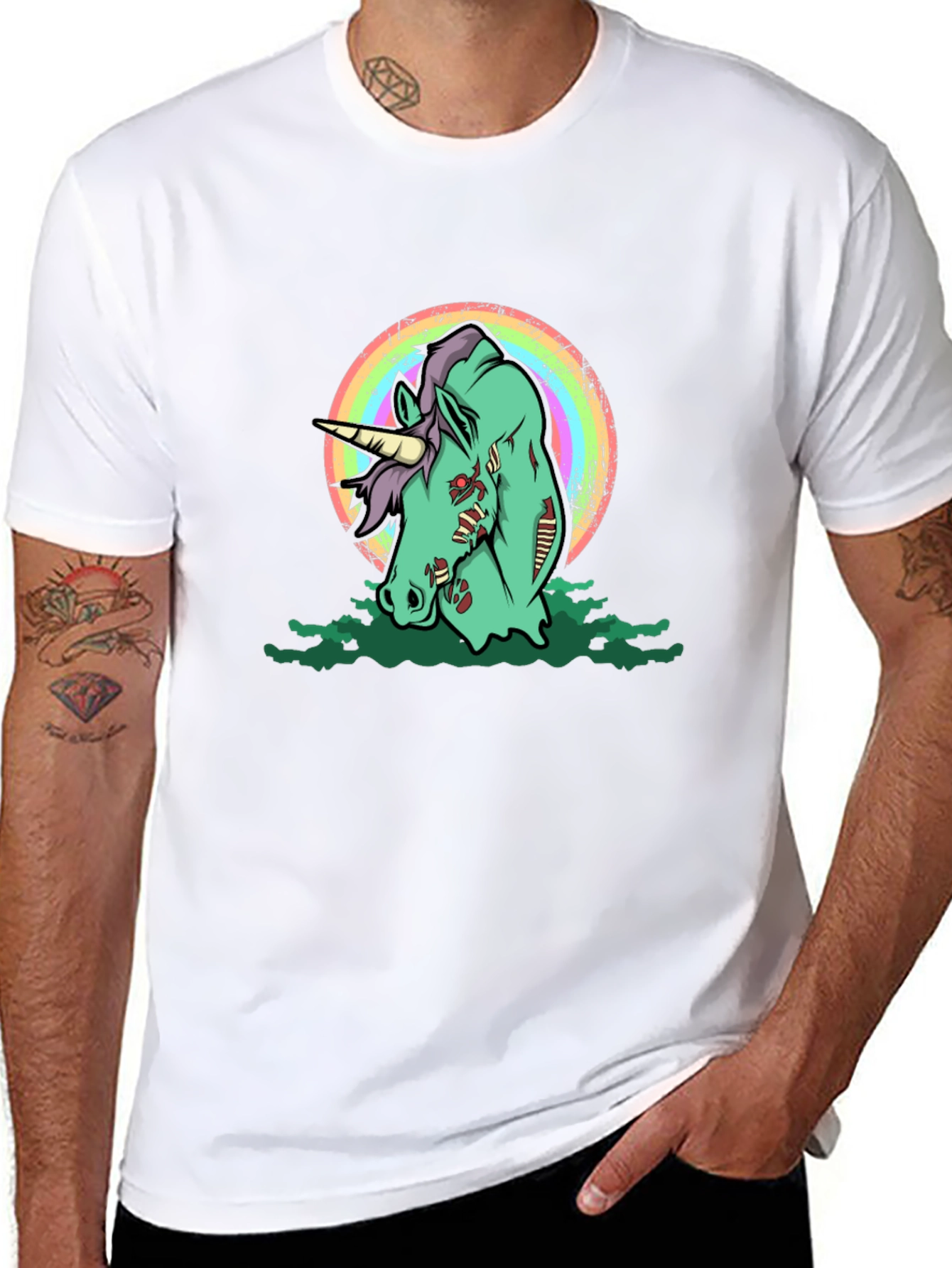 Zombie Unicorn Graphic T-Shirt - Black