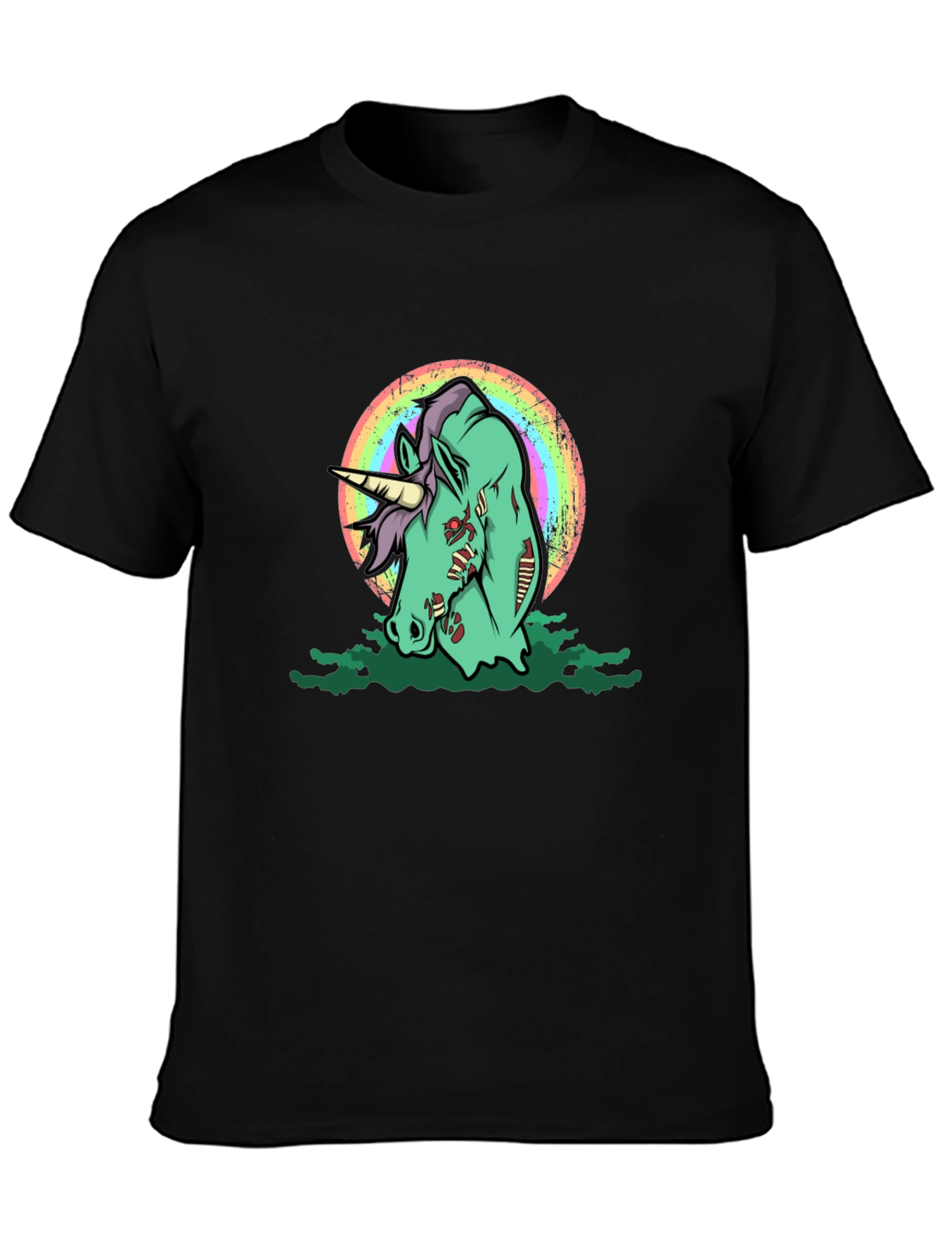 Zombie Unicorn Graphic T-Shirt - Black