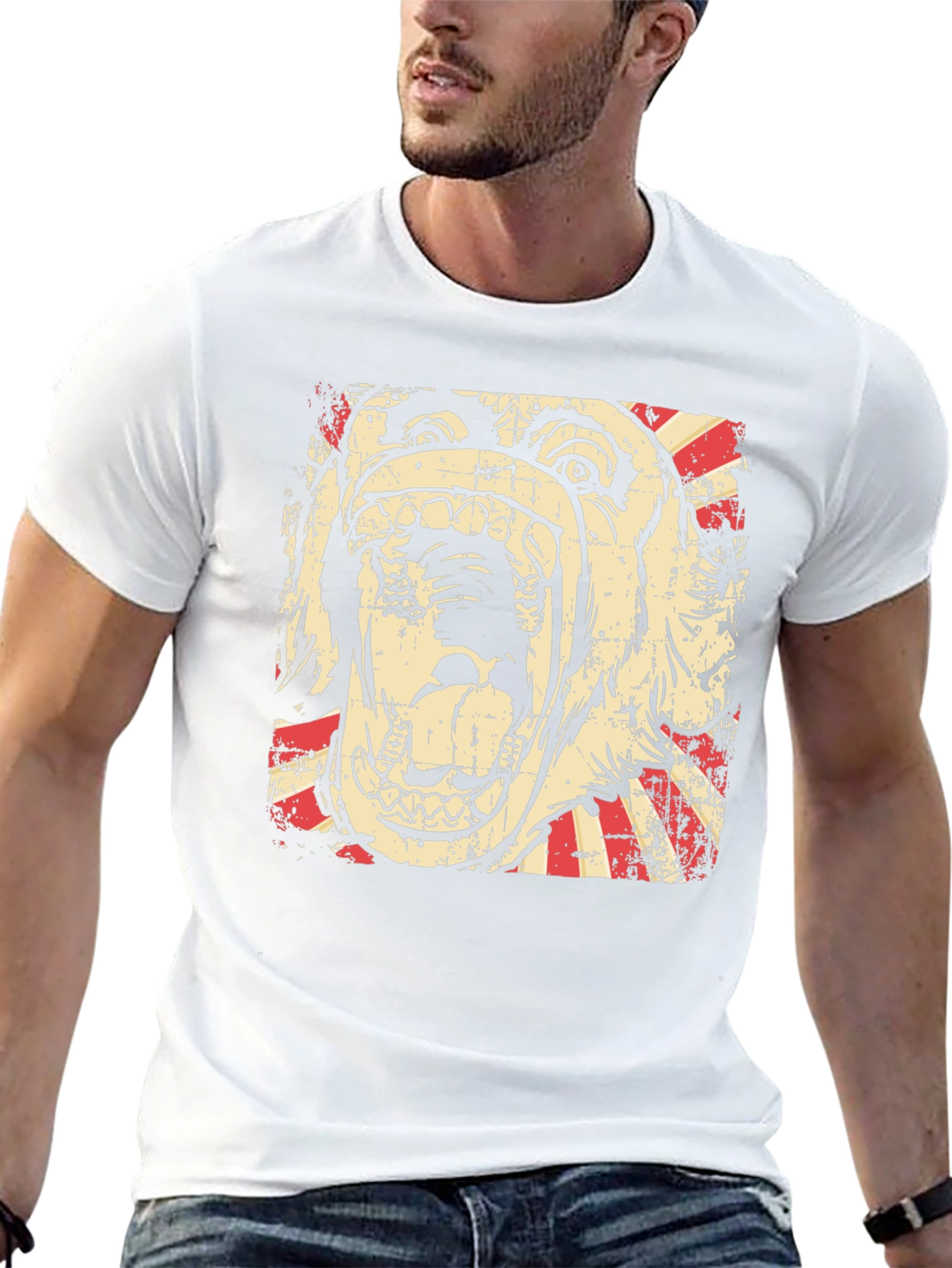 Graphic Tee - Bulldog Scream Design - Black