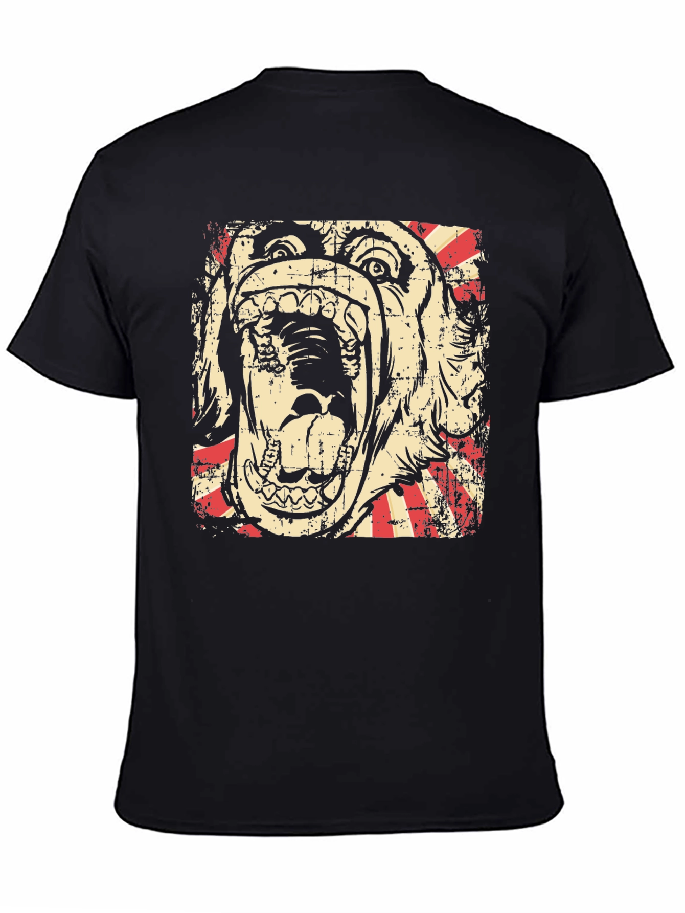 Graphic Tee - Bulldog Scream Design - Black