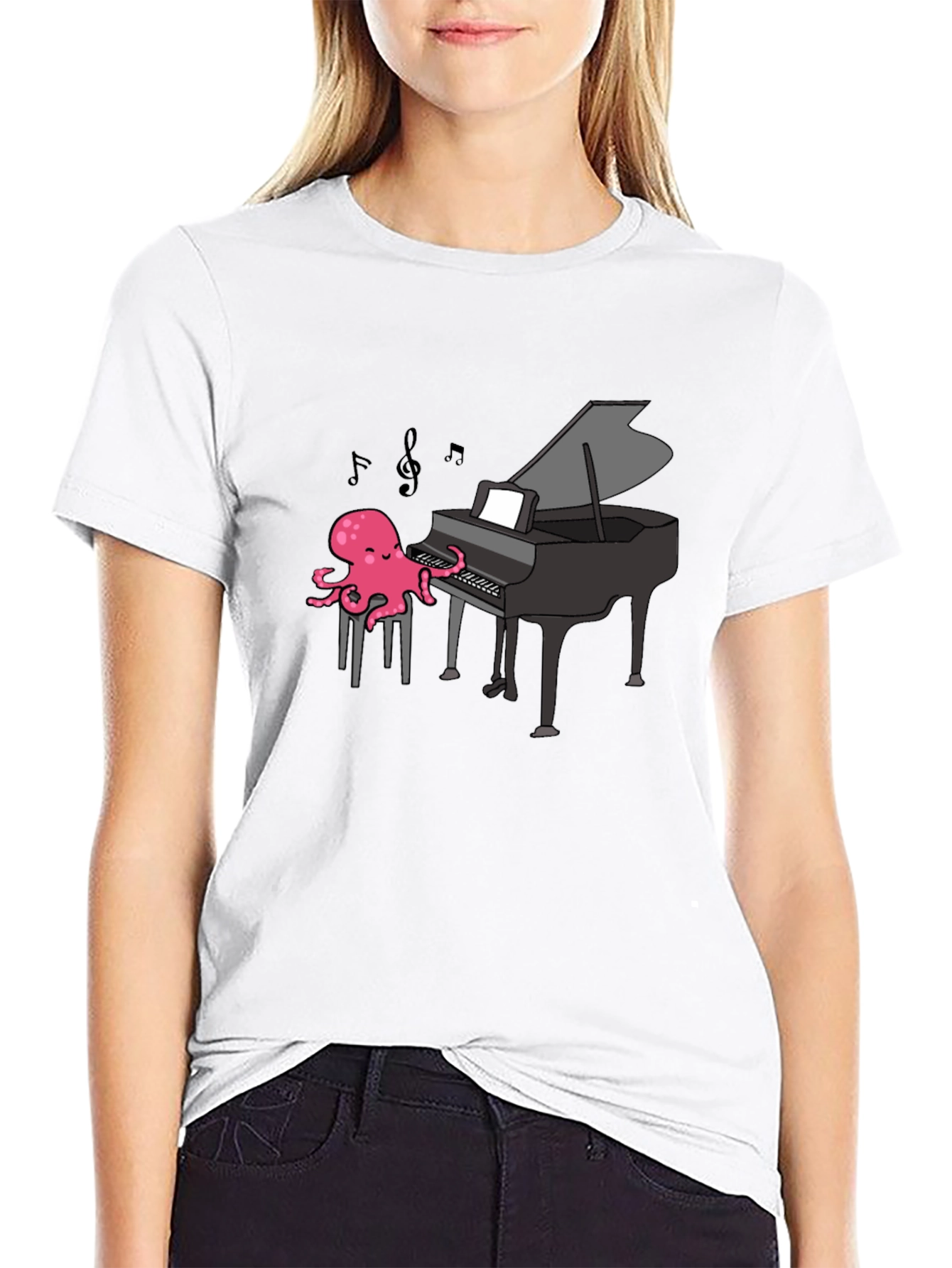 Octopus Pianist T-Shirt - Musical Ocean Tee