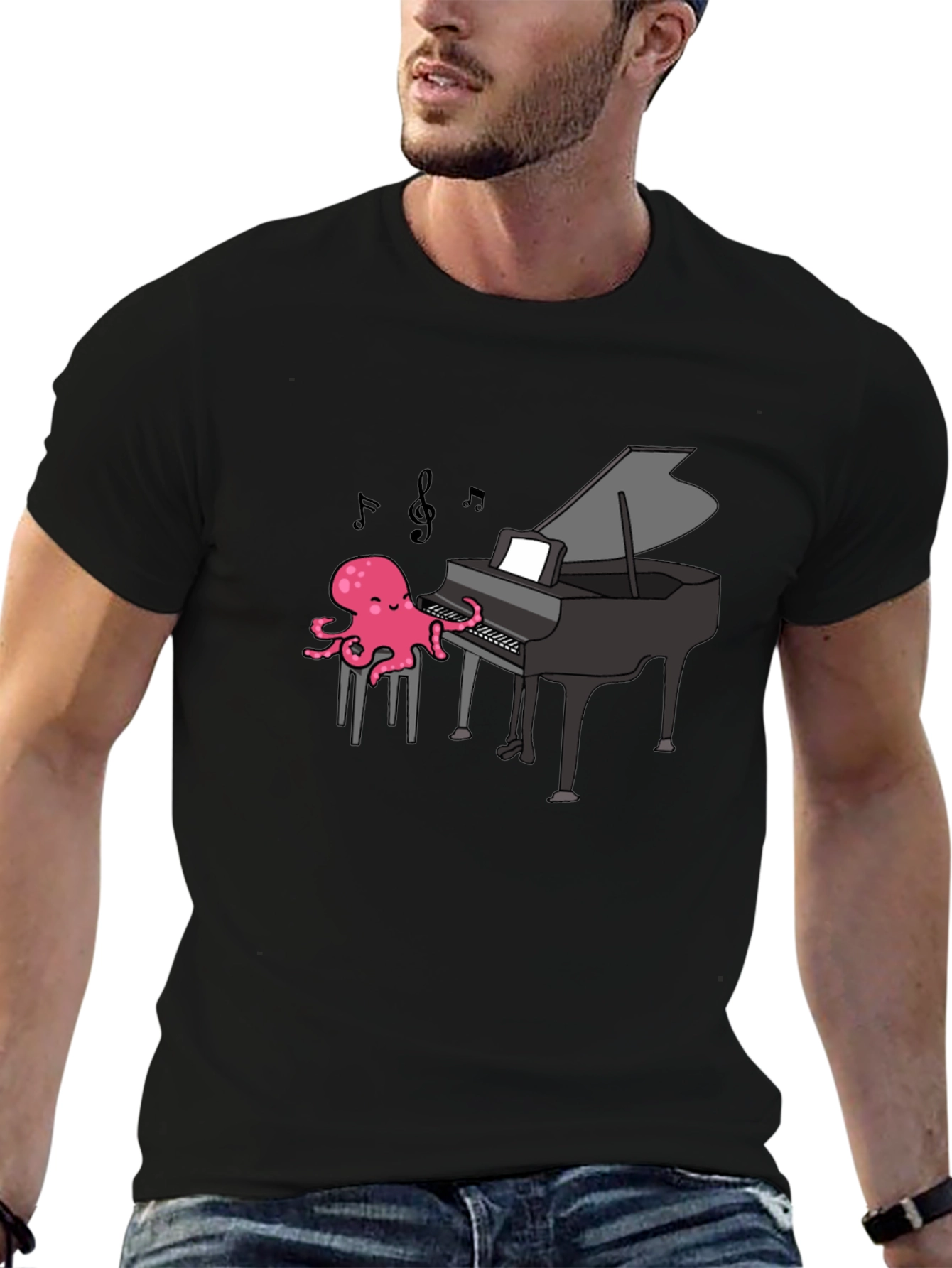 Octopus Pianist T-Shirt - Musical Ocean Tee