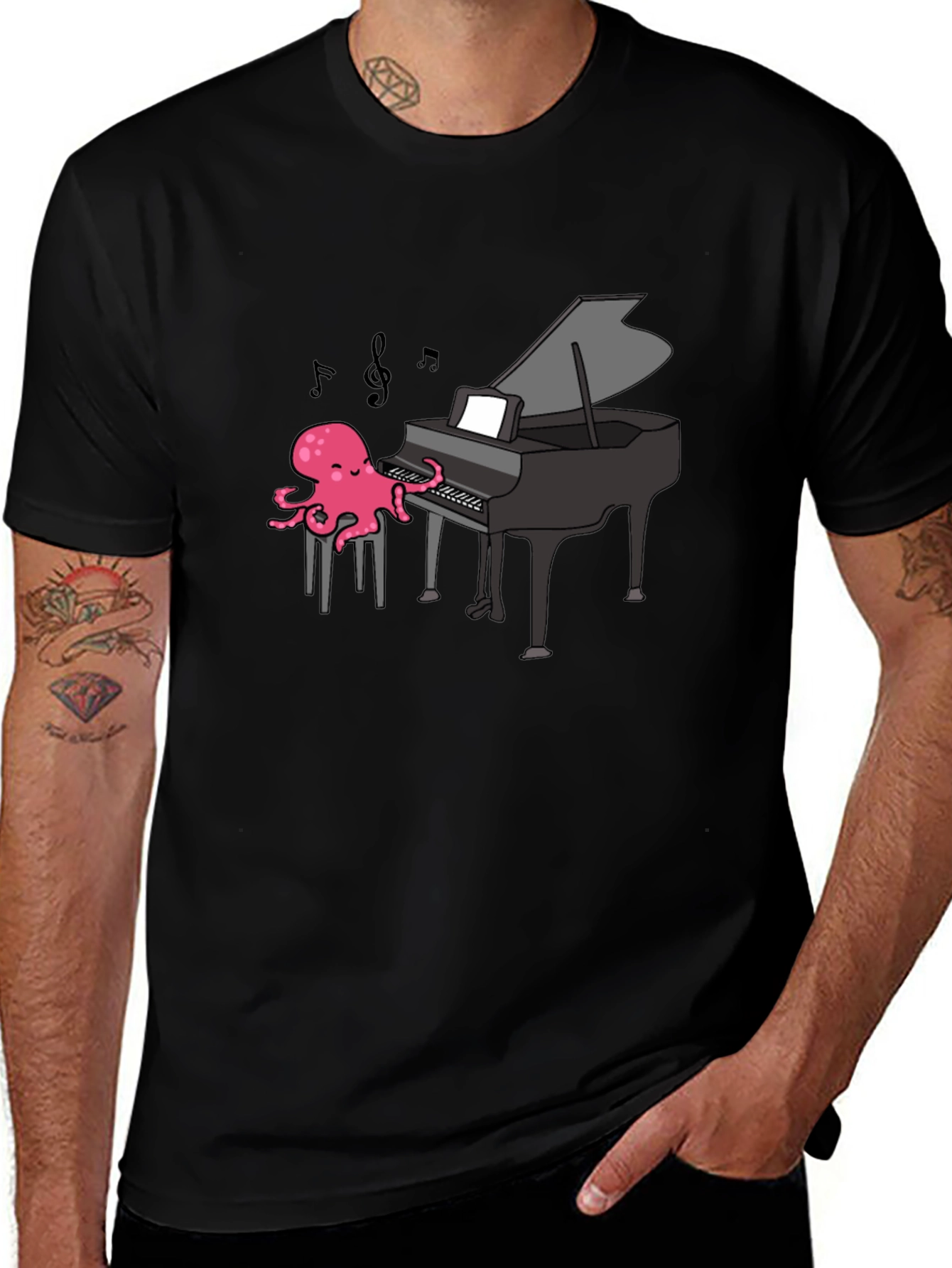 Octopus Pianist T-Shirt - Musical Ocean Tee