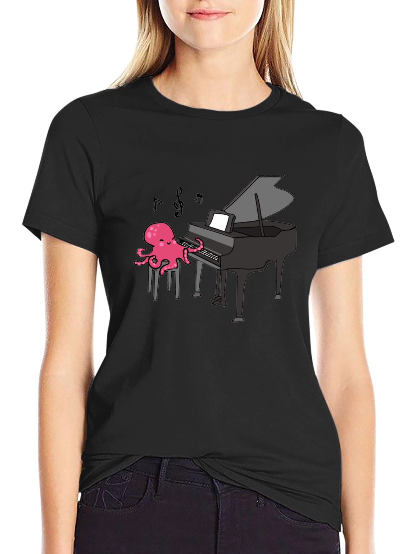 Octopus Pianist T-Shirt - Musical Ocean Tee