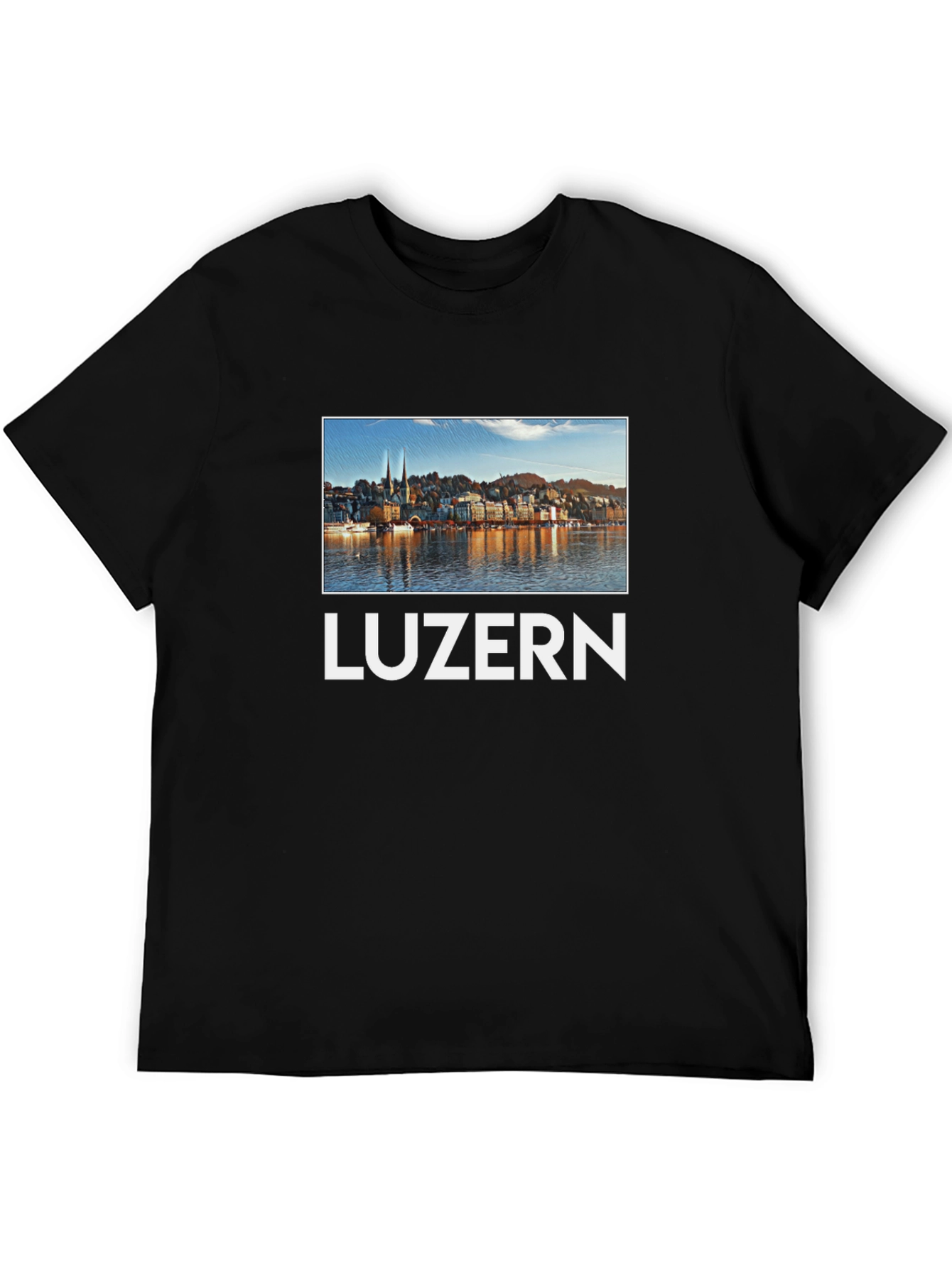 Luzern Cityscape Graphic Tee - Black