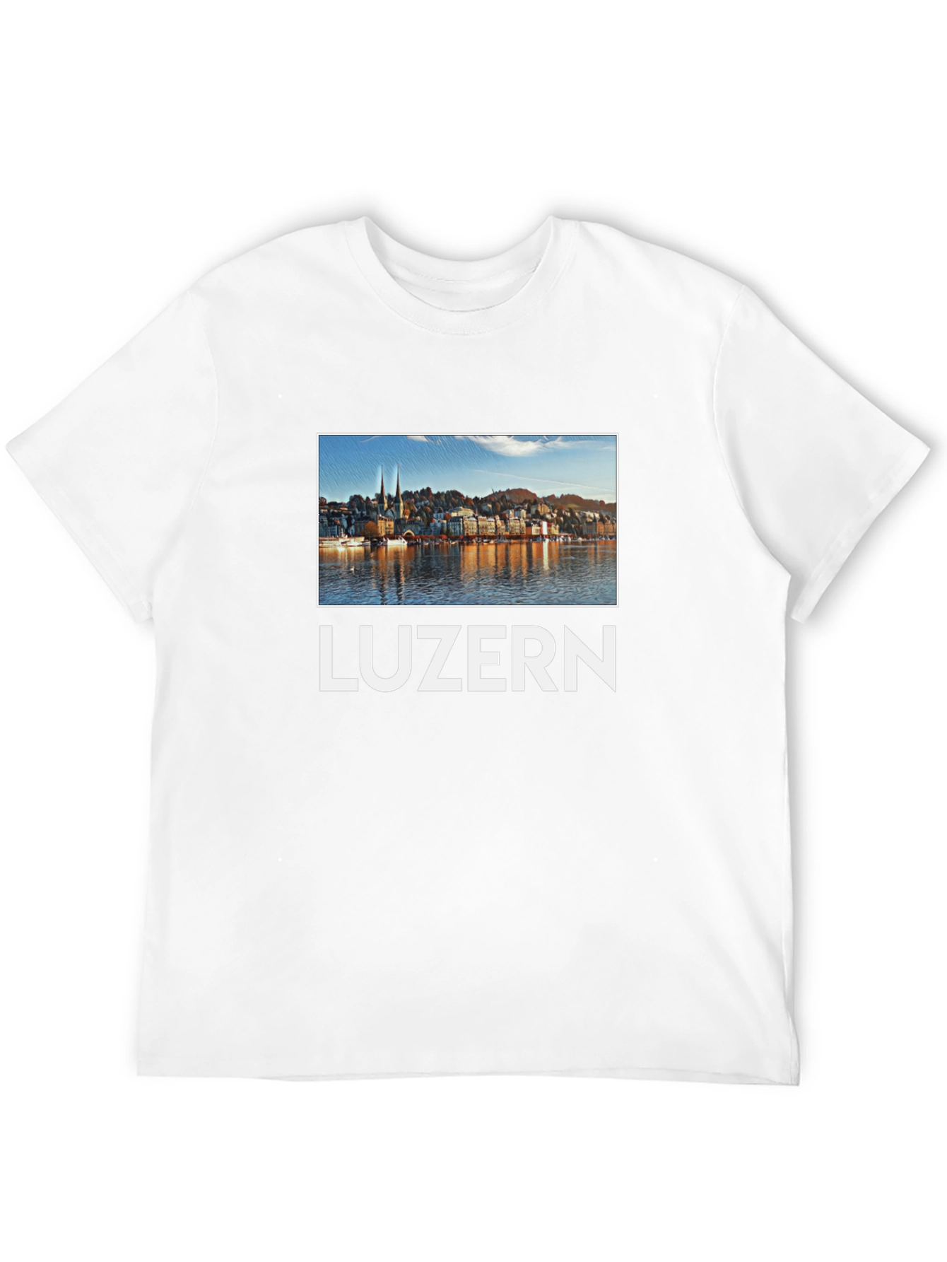 Luzern Cityscape Graphic Tee - Black