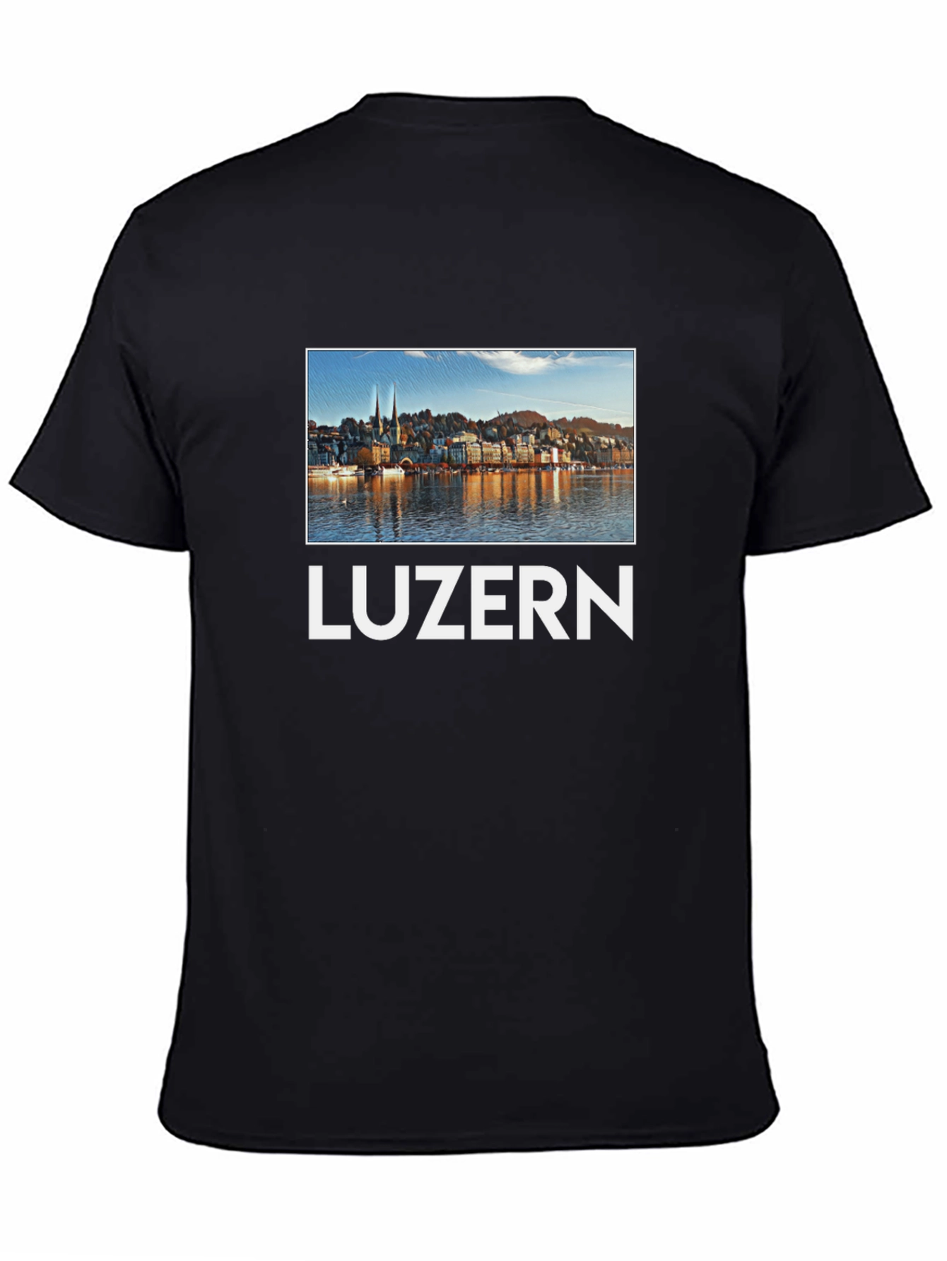 Luzern Cityscape Graphic Tee - Black