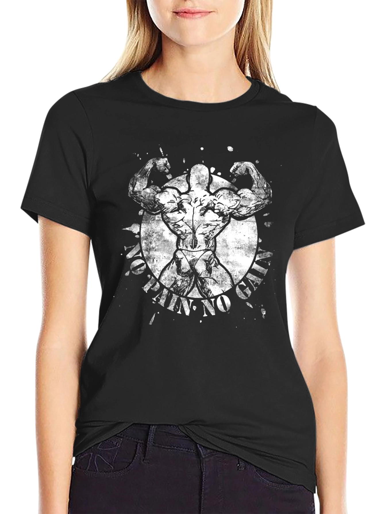 Black Muscle Bodybuilder Graphic T-Shirt