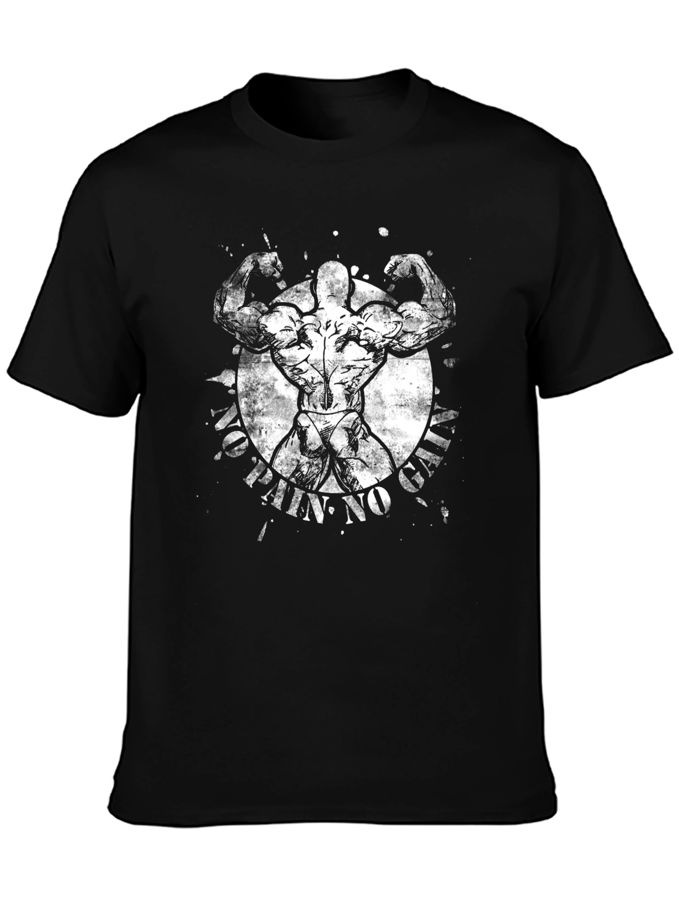 Black Muscle Bodybuilder Graphic T-Shirt