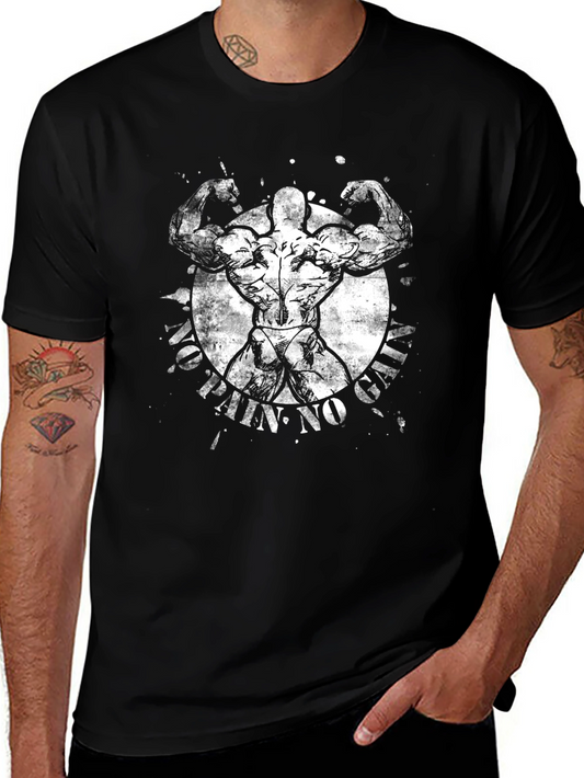 Black Muscle Bodybuilder Graphic T-Shirt