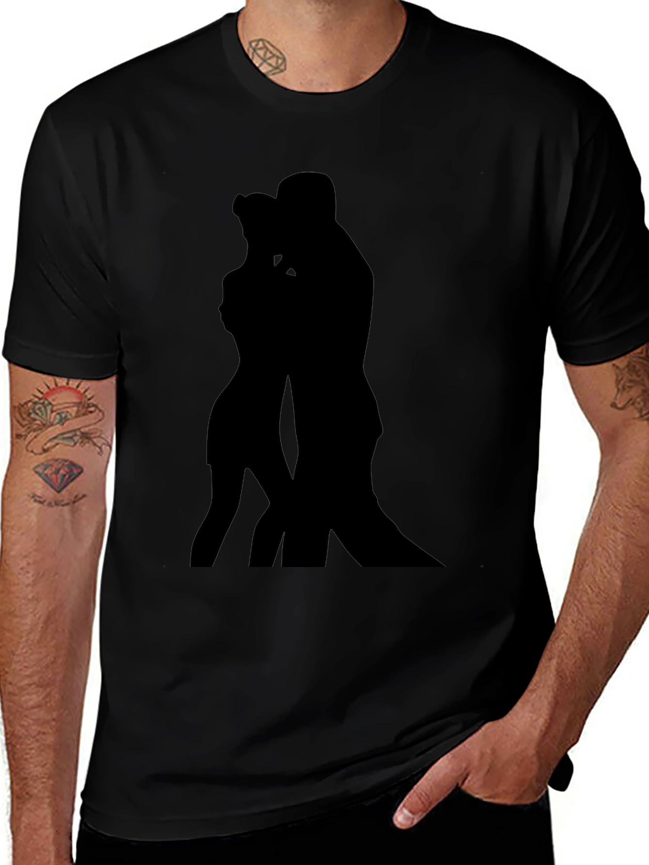 Silhouette Tango Lovers Black T-Shirt