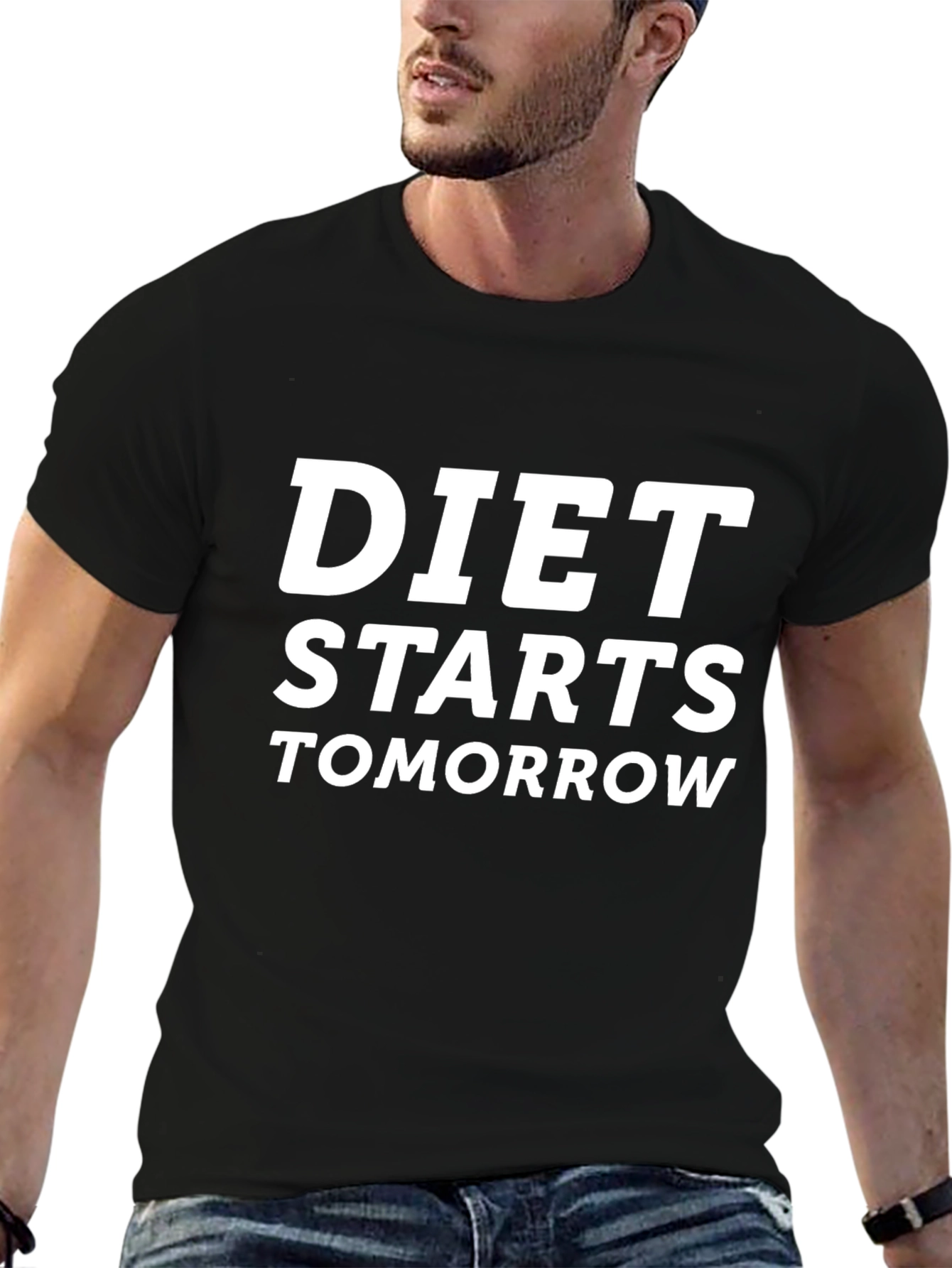 Diet Starts Tomorrow Graphic Tee - Black