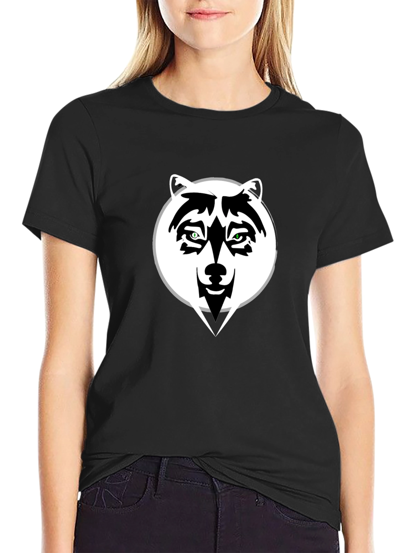 Cool Wolf Graphic Black T-Shirt