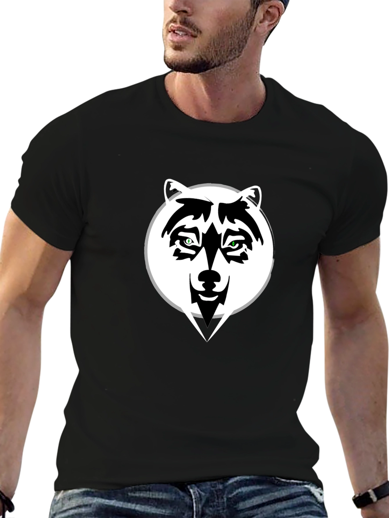 Cool Wolf Graphic Black T-Shirt
