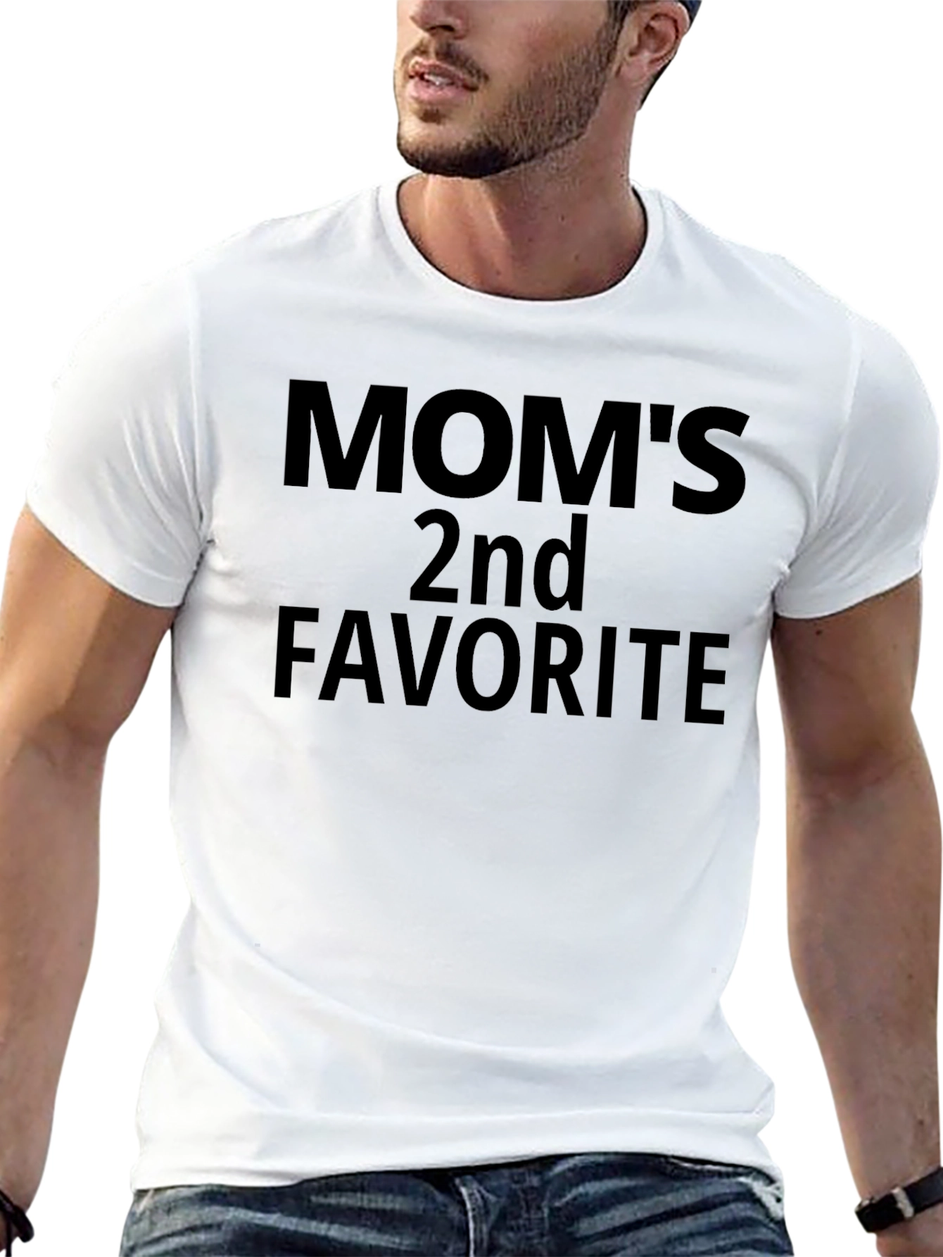 Moms 2nd Favorite Mens Black T-Shirt