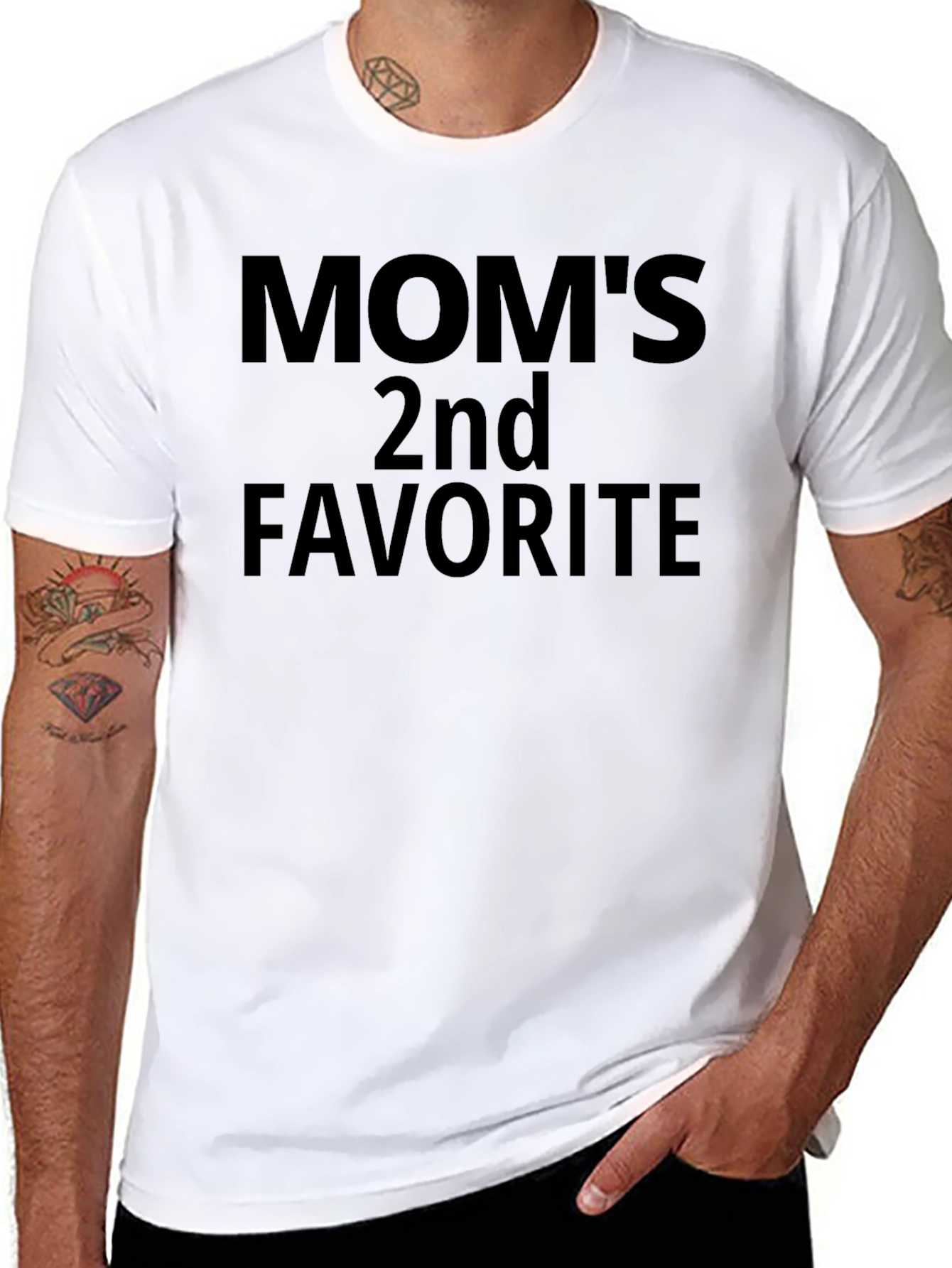 Moms 2nd Favorite Mens Black T-Shirt