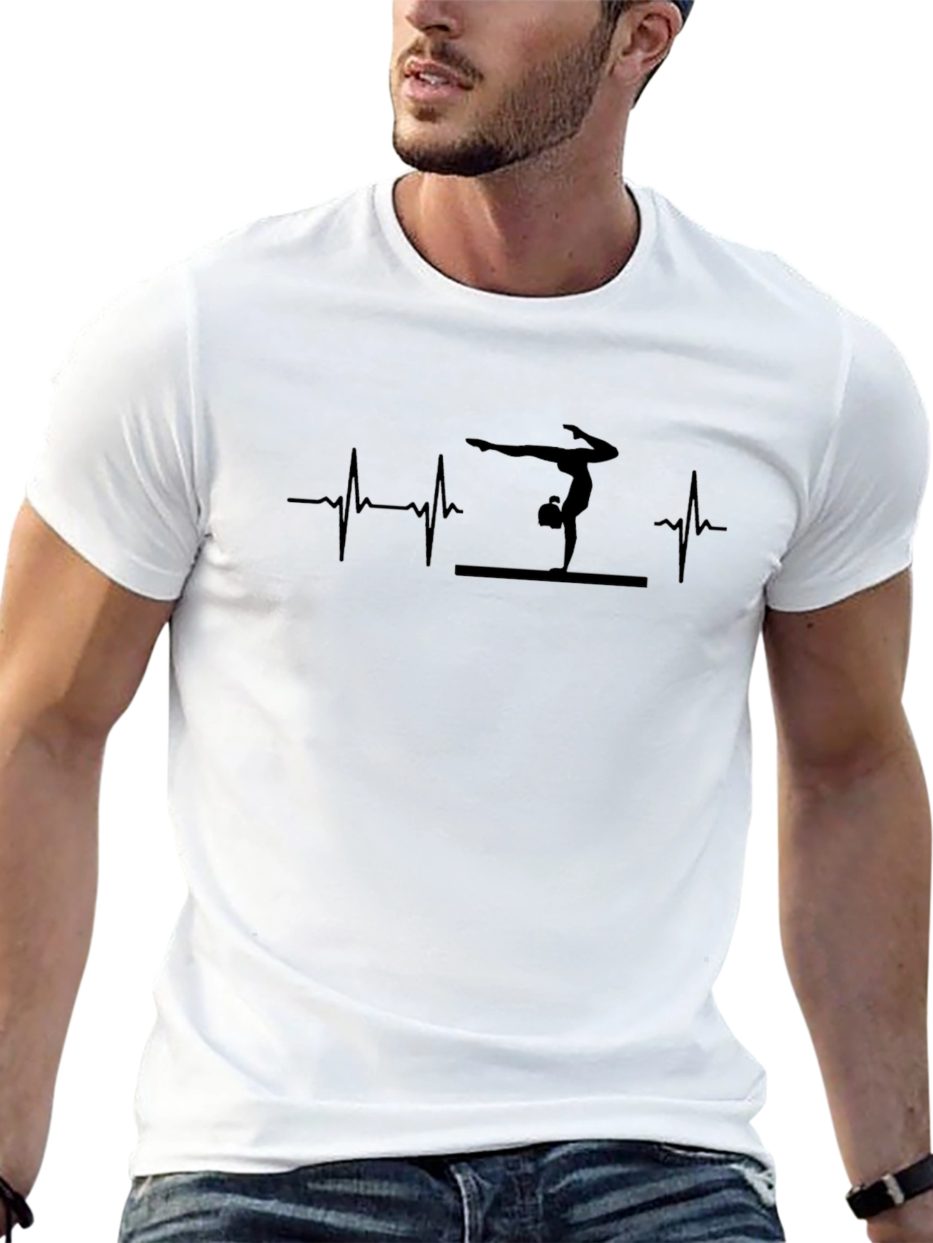 Gymnast Heartbeat Black Graphic Tee