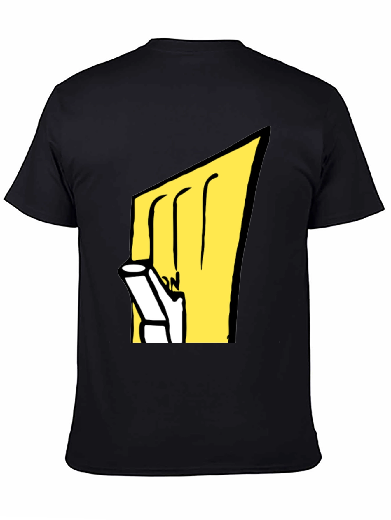 Cartoon Graphic Tee - Black Cotton Blend