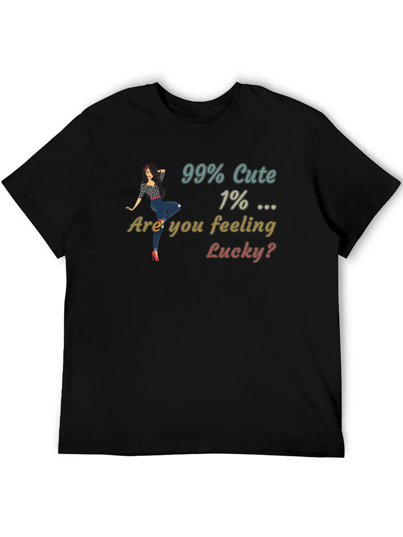 99% Cute T-Shirt Lucky Graphic Print