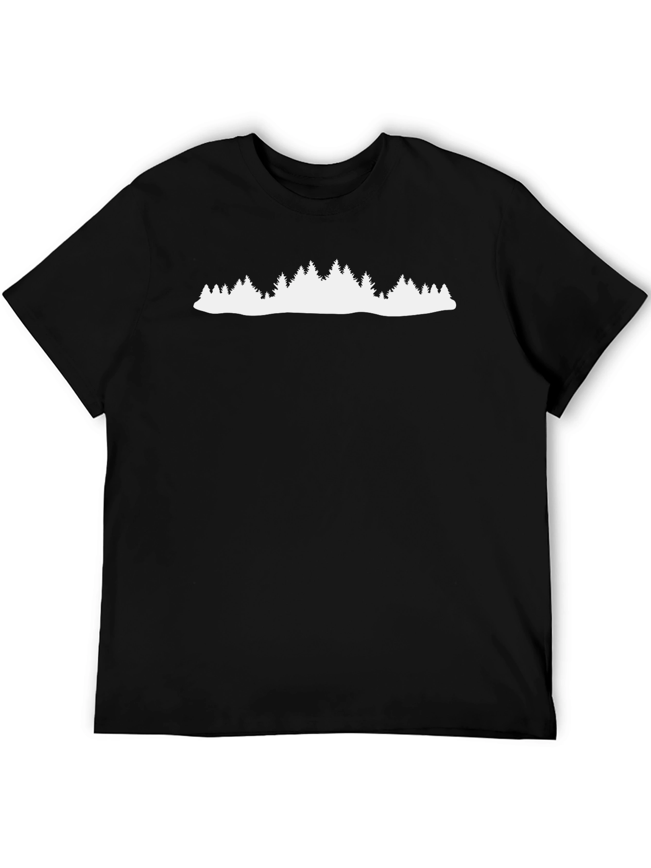 Minimalist Forest Silhouette Black T-Shirt
