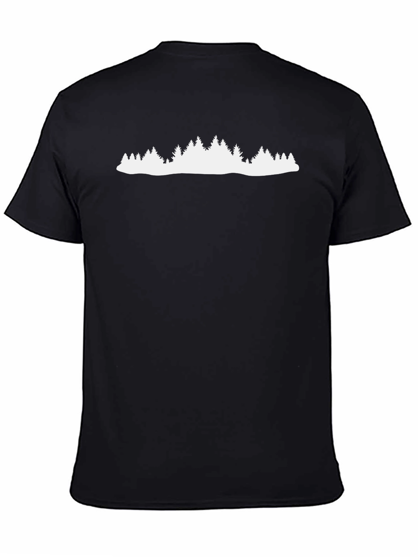 Minimalist Forest Silhouette Black T-Shirt