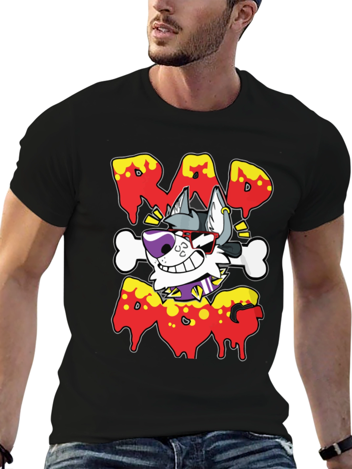 Rad Dog Graphic Tee - Mens Black T-Shirt