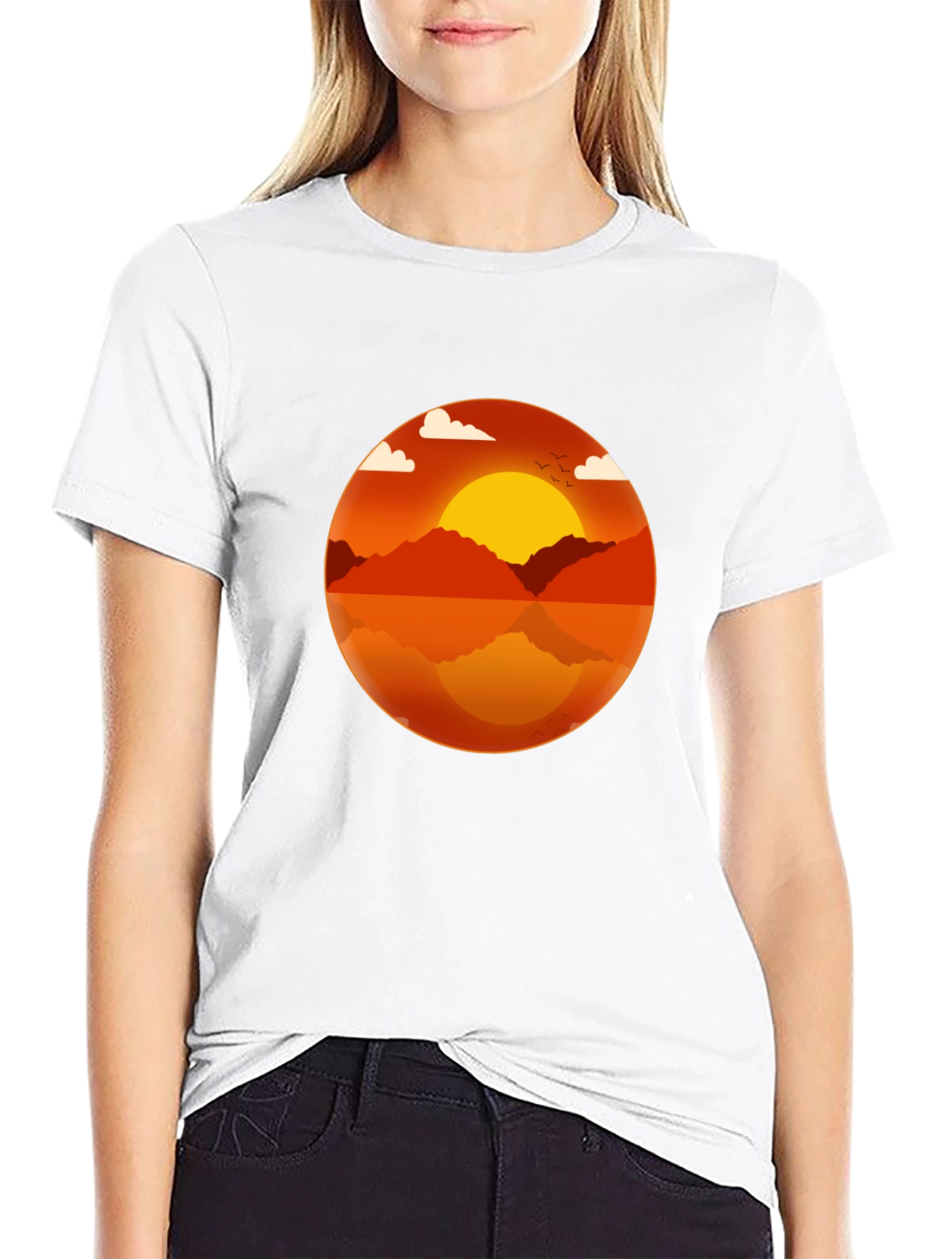 Sunset Graphic Black T-Shirt
