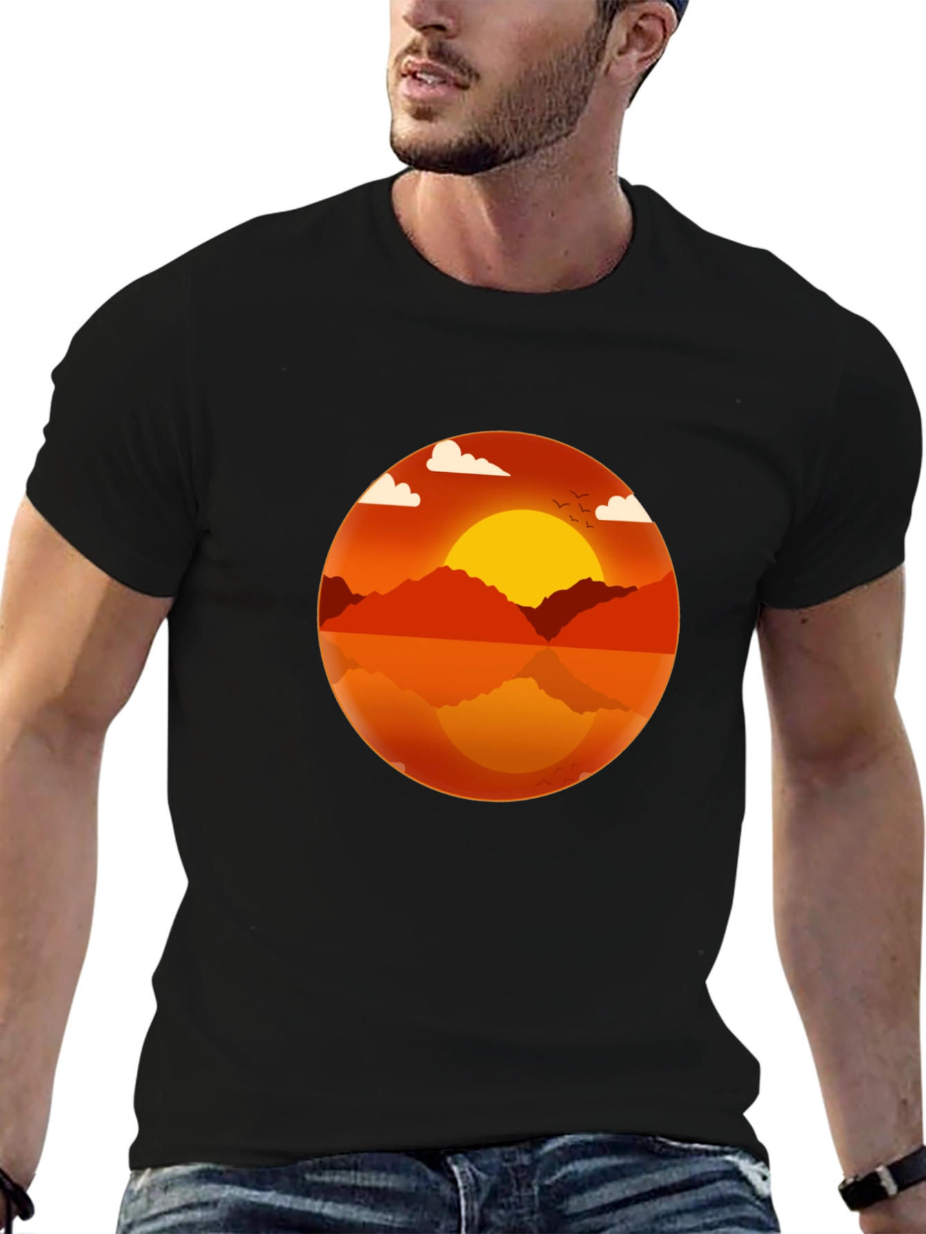 Sunset Graphic Black T-Shirt