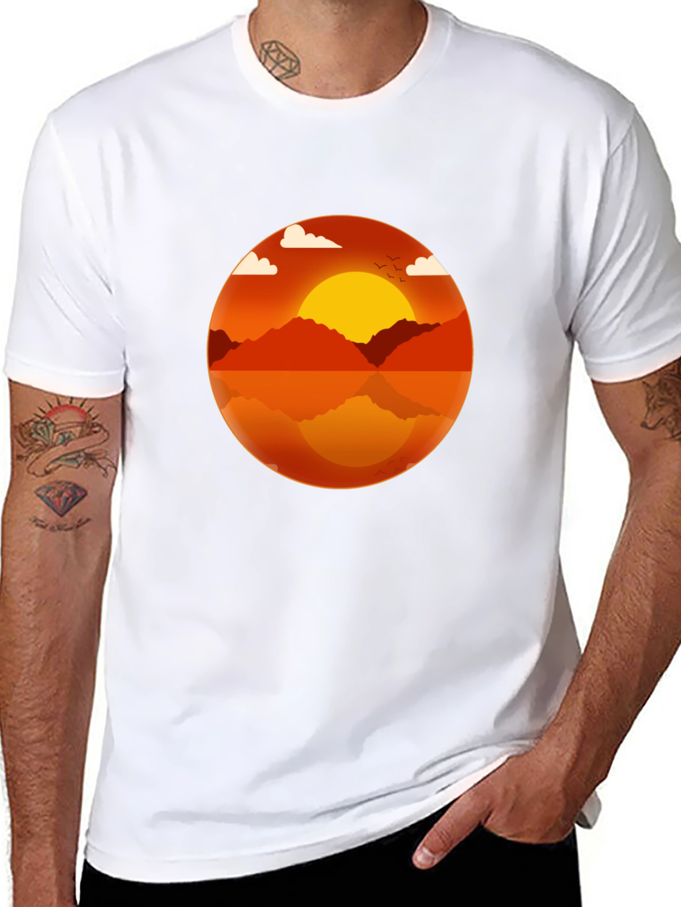 Sunset Graphic Black T-Shirt