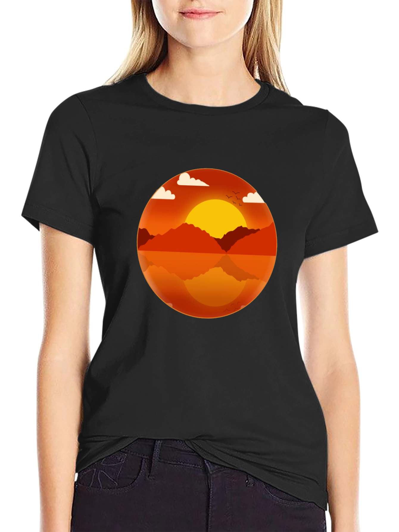 Sunset Graphic Black T-Shirt