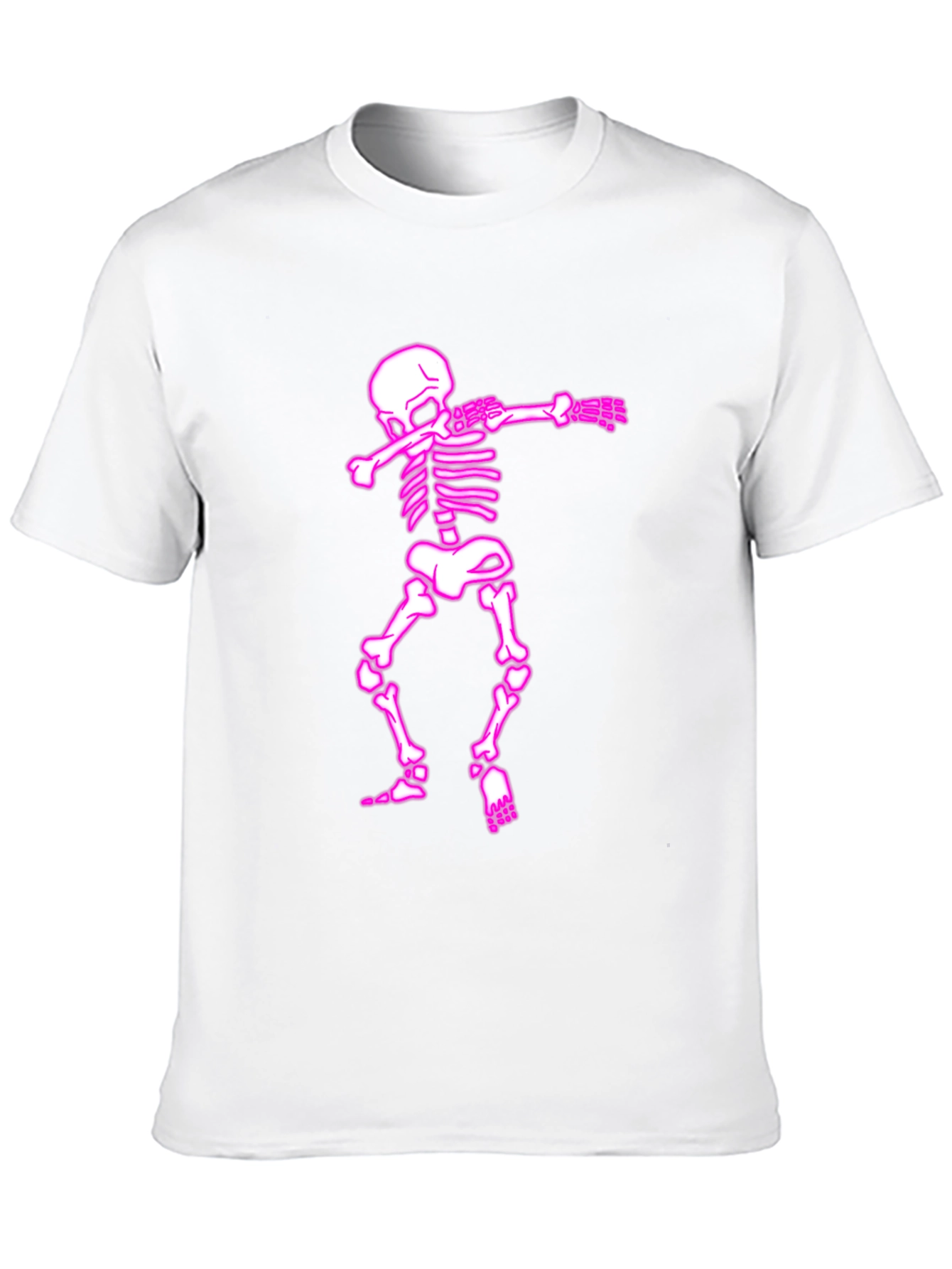 Pink Dabbing Skeleton Black T-Shirt