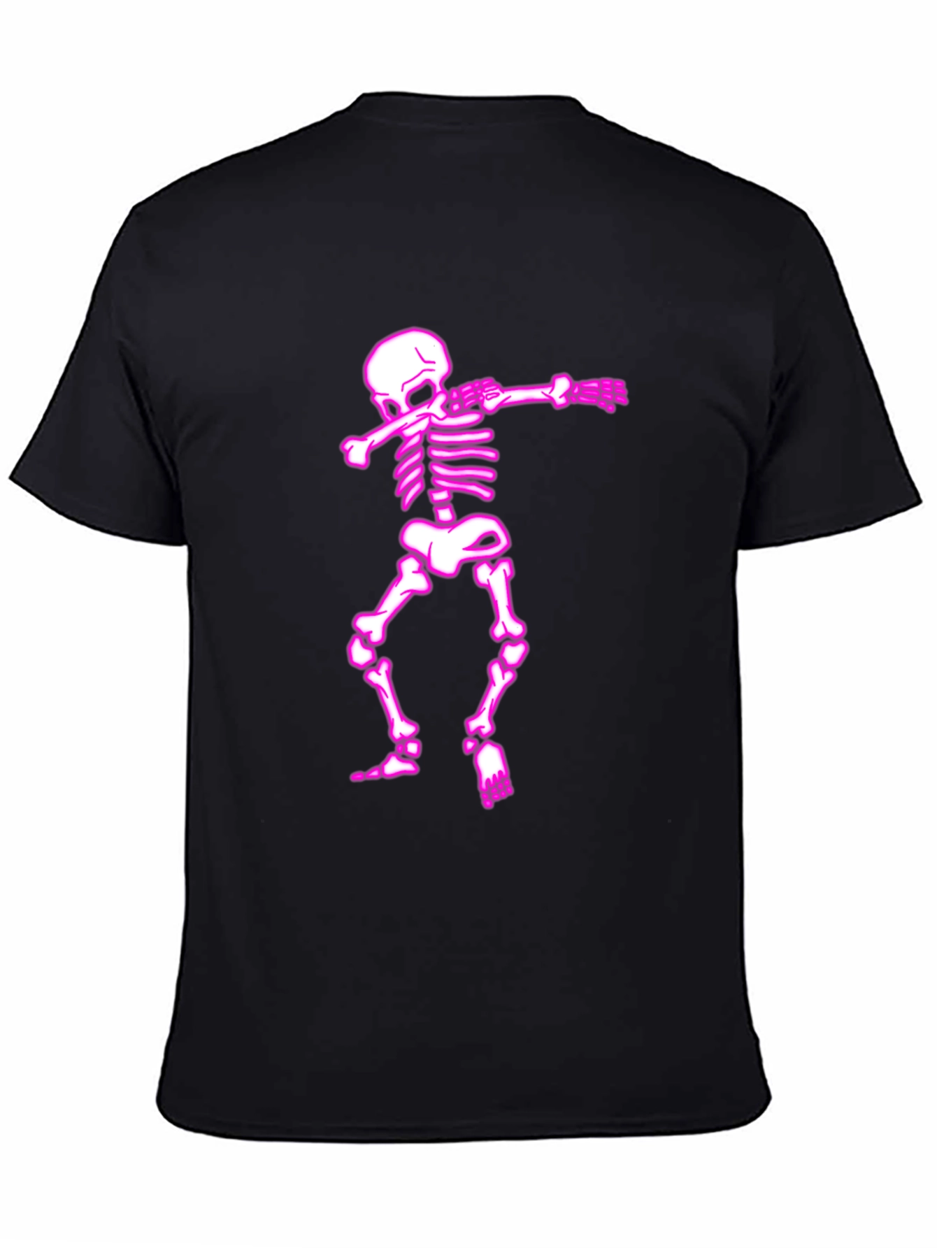 Pink Dabbing Skeleton Black T-Shirt