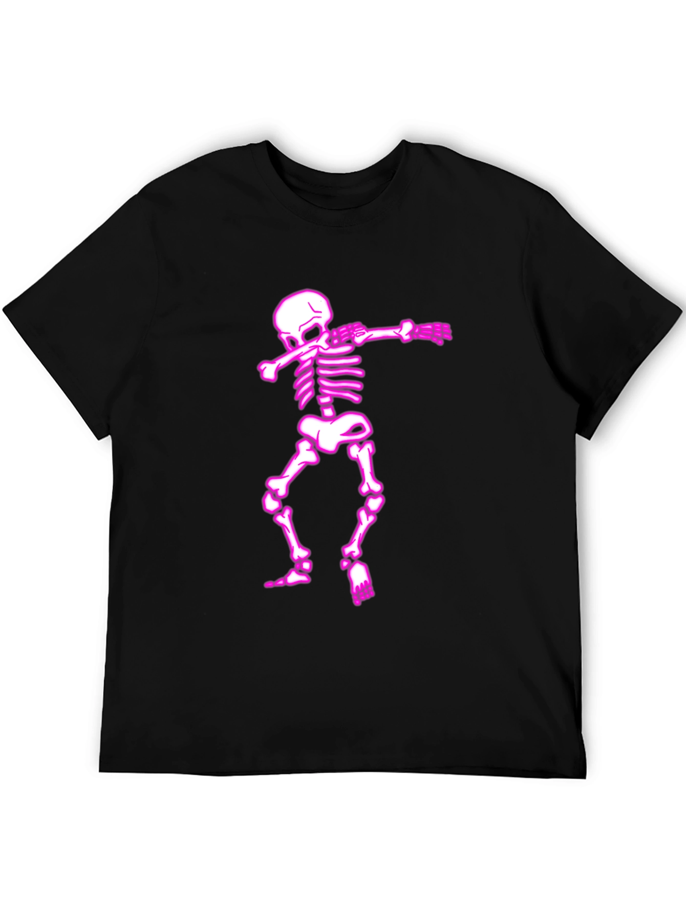 Pink Dabbing Skeleton Black T-Shirt