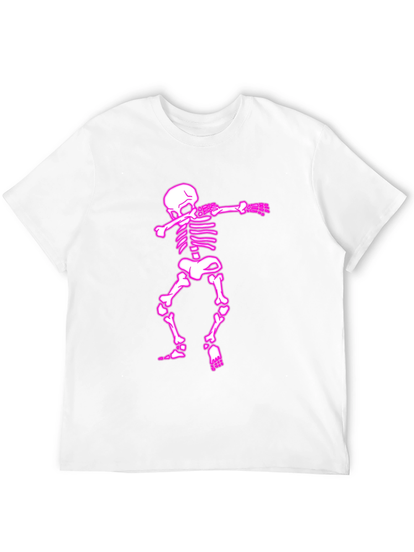 Pink Dabbing Skeleton Black T-Shirt
