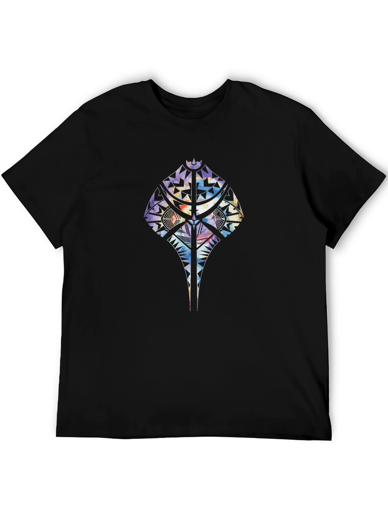 Tribal Stingray Graphic Black T-Shirt
