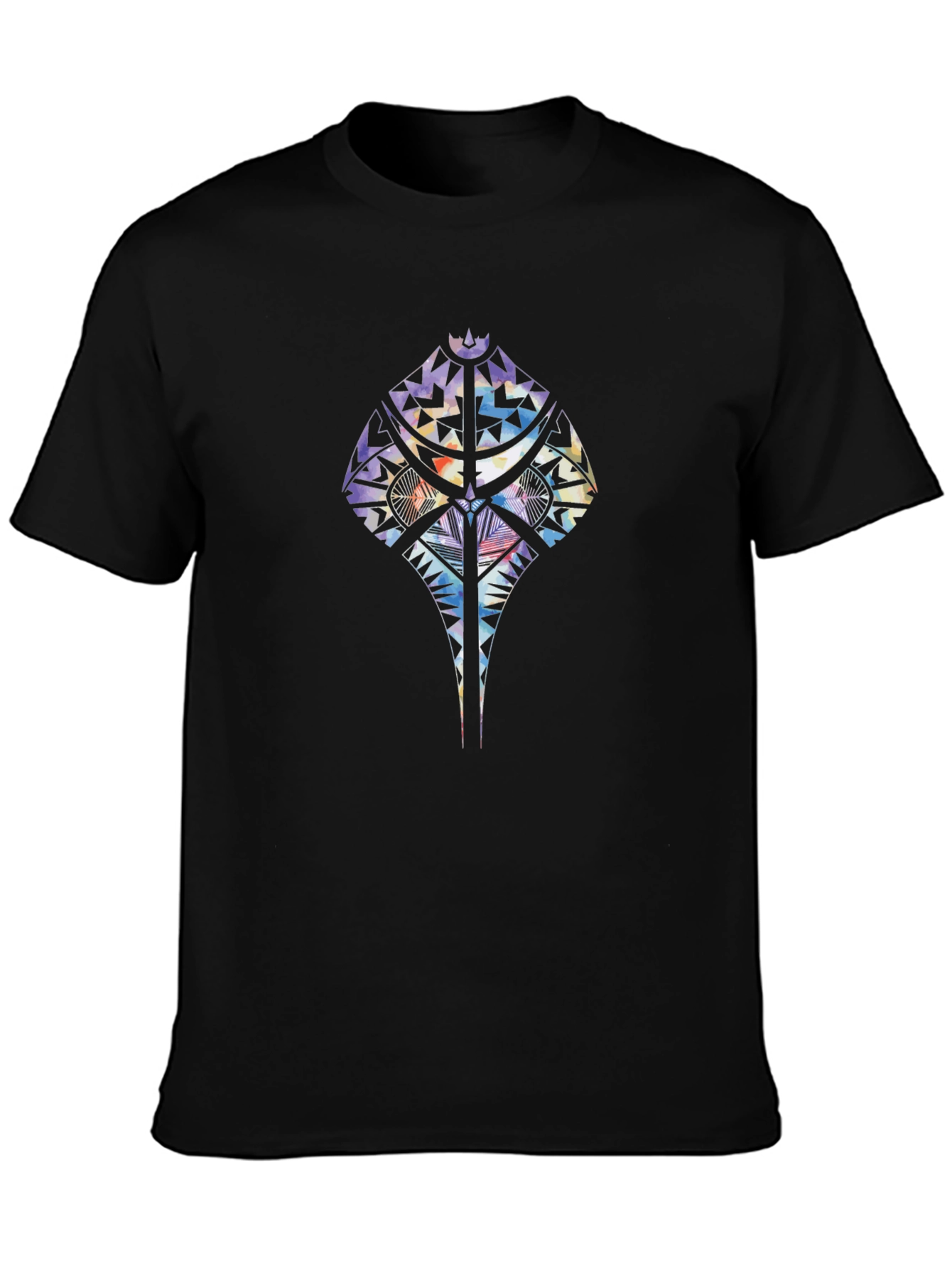 Tribal Stingray Graphic Black T-Shirt