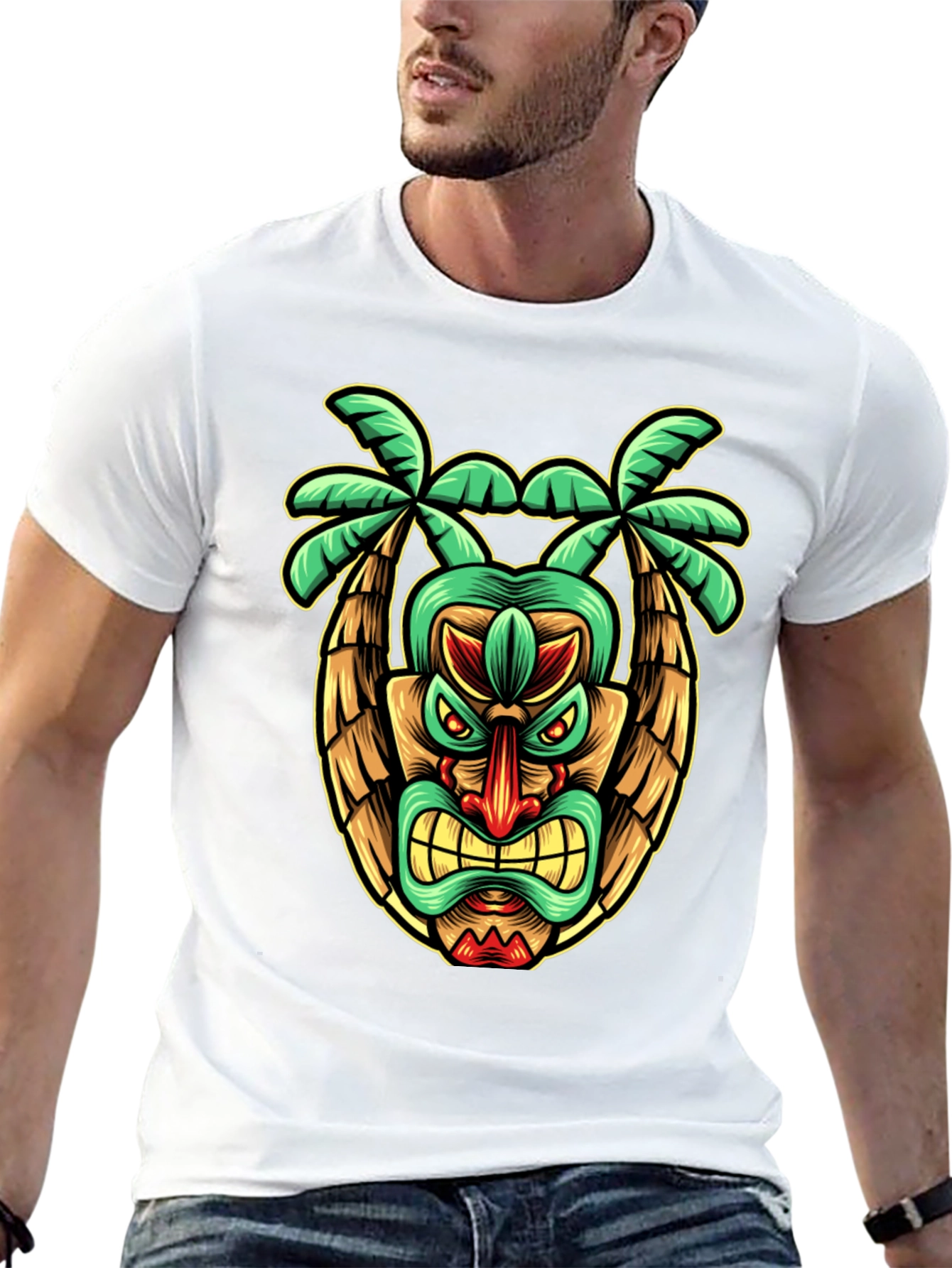 Tiki Totem Graphic T-Shirt - Island Style