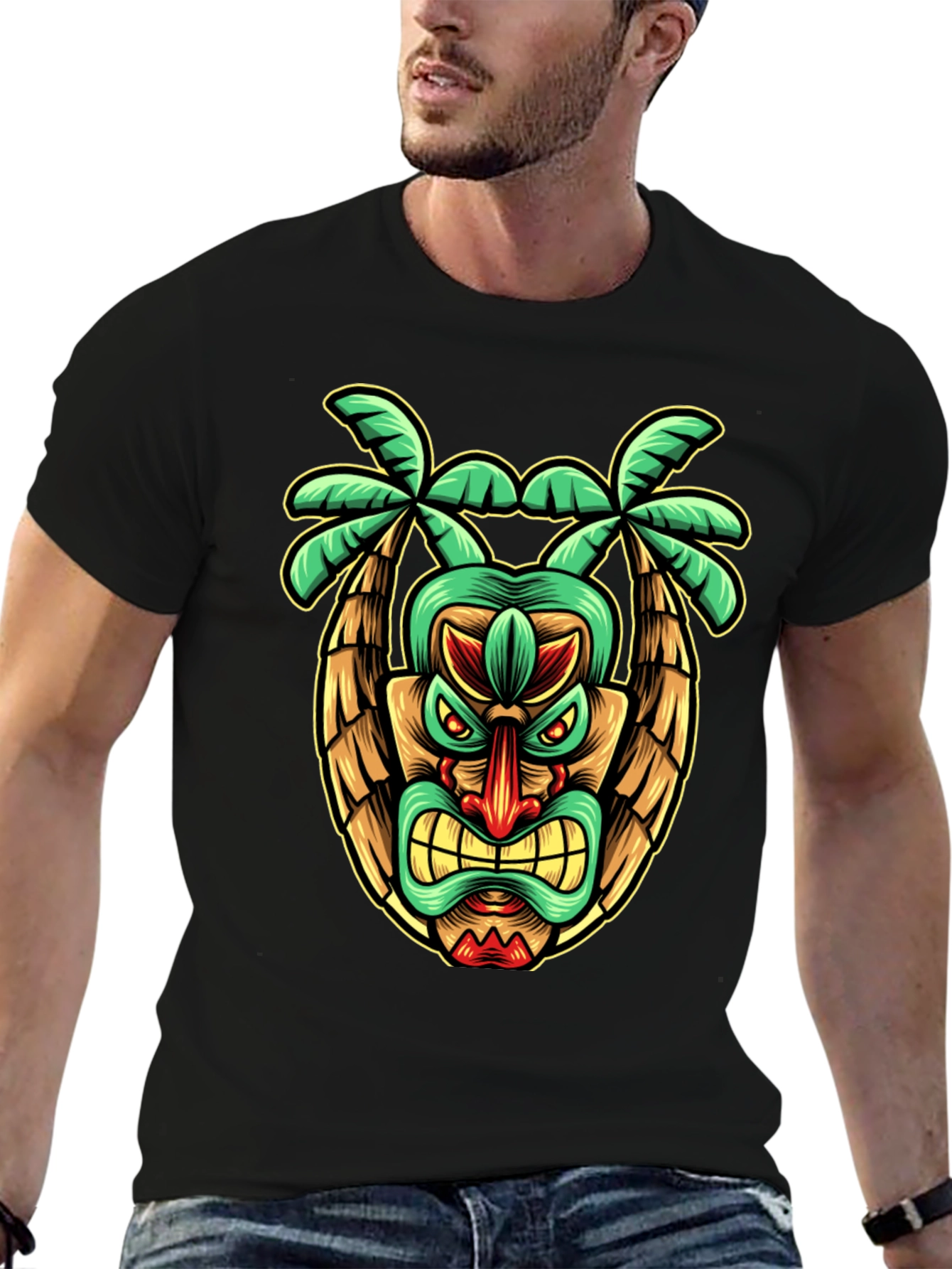 Tiki Totem Graphic T-Shirt - Island Style