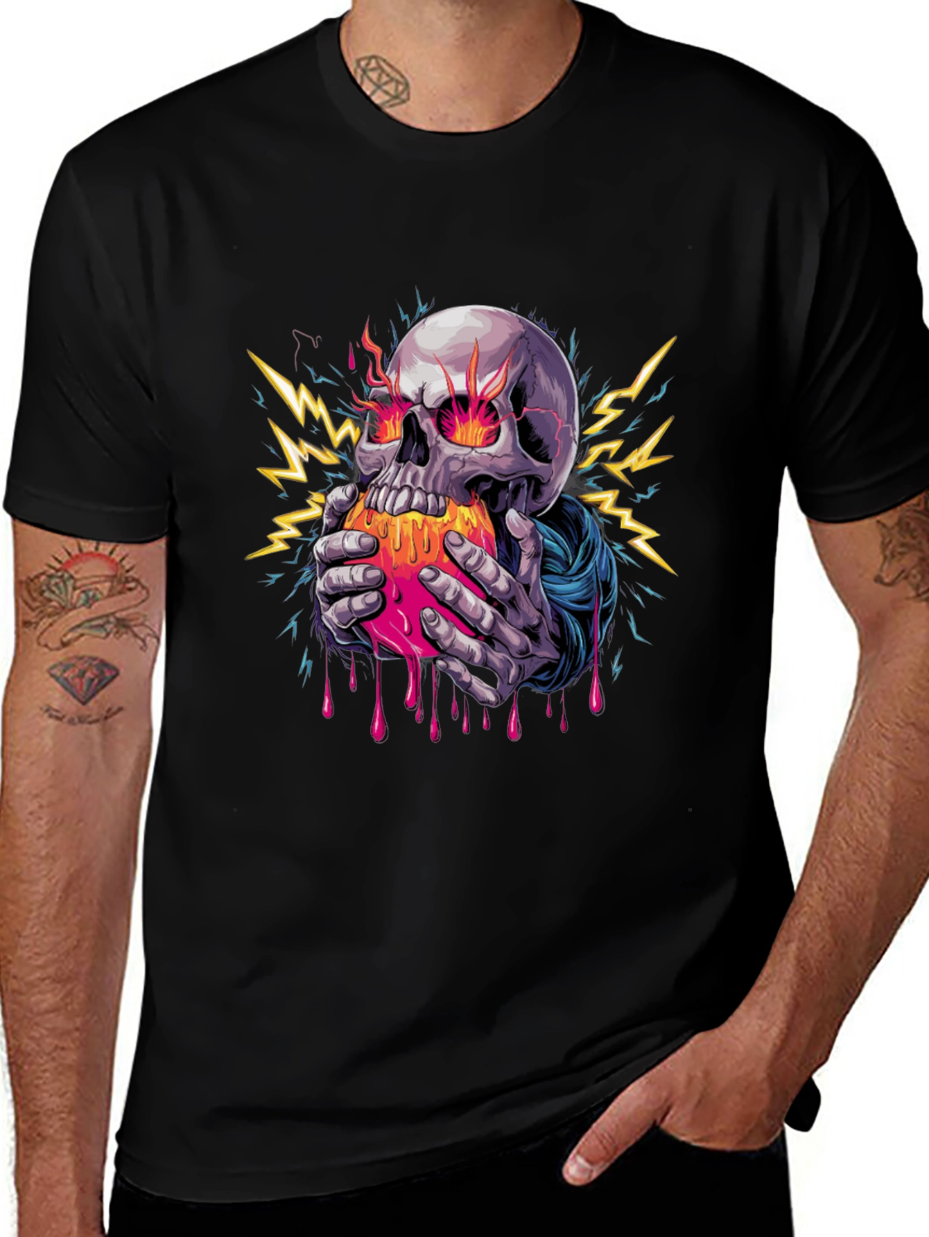 Skull & Hands Graphic Print Tee